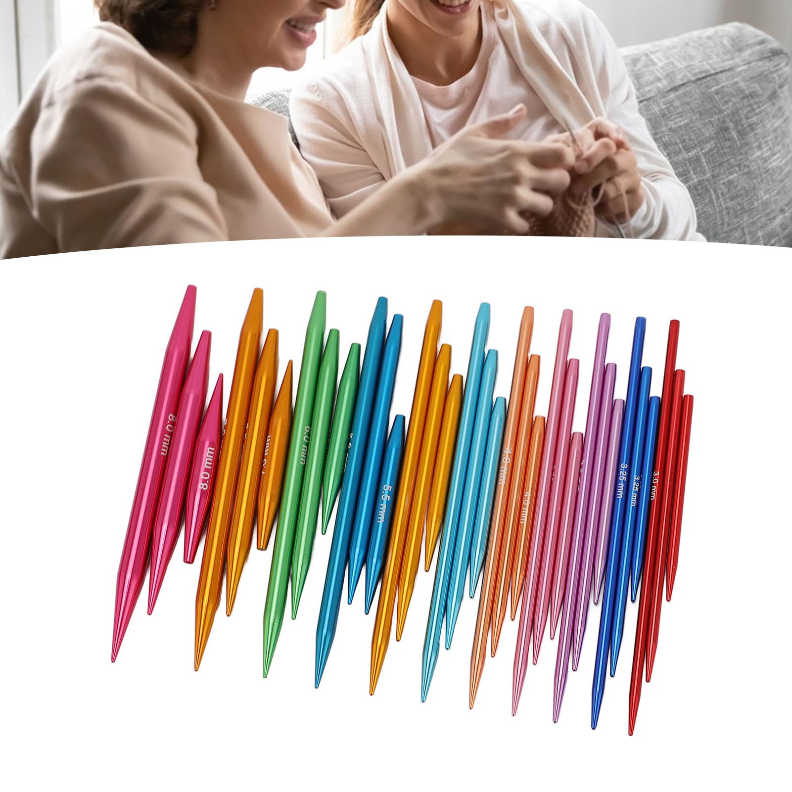 Changor Kreisförmige Stricknadel -Set, Austauschbare Stricknadelnsets, Kreisförmige Nadel -Set, Abnehmbare Kreisförmige Nadeln mit Aluminium, Runde Kreisstricknadeln