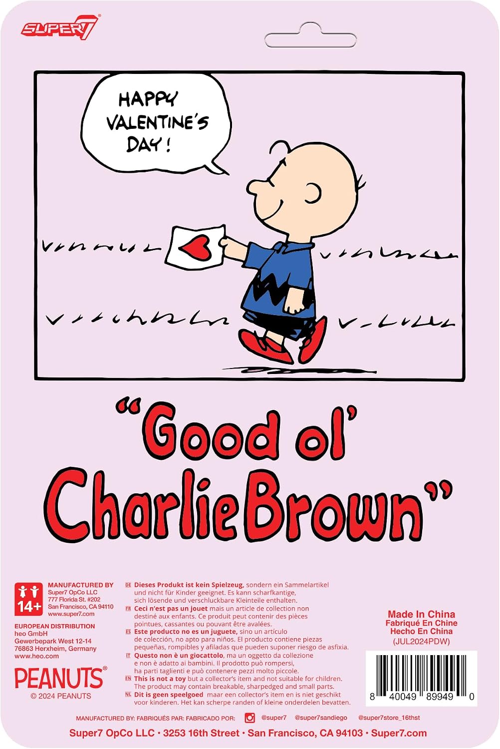 Super7 Peanuts Charlie Brown Valentine Delivery Reaction Figure - 3.75" Peanuts Action Figure with Accessory Classic Cartoon Collectibles and Retro Toys image 3