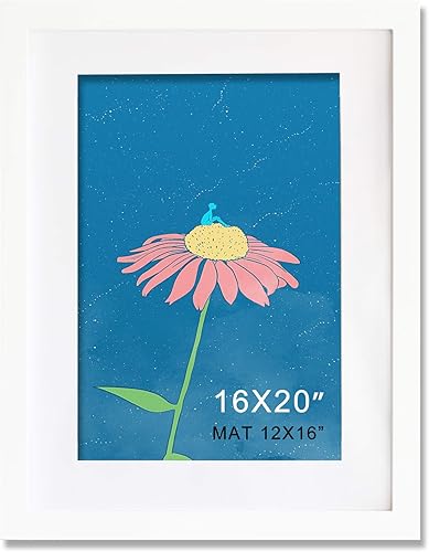 KAOIKO Portarretratos de 16 x 20 pulgadas, paquete de 2 fotos de madera maciza blanca de 12 x 16 pulgadas con paspartú o pared de 16 x 20 pulgadas KAOIKO Portarretratos de 16 x 20 pulgadas, paquete de 2 fotos de madera maciza blanca de 12 x 16 pulgadas con paspartú o pared de 16 x 20 pulgadas