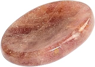 Anaya Agate Strawberry Quartz Worry Stones Certified Crystal Thumb Worry Stone for Anguish Relaxing and Soothing Balance Stones for Meditation, Stress Relief Crystals and Healing Stones for Men, Women