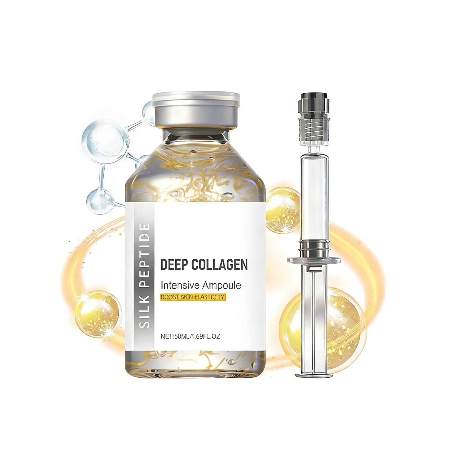 Generic Silk Peptide Intensive Lifting Ampoule Korean Anti-Aging Facial Essence - Face Tightening, Lifting, Smoothing & Hydrating | 50ml (1pcs)