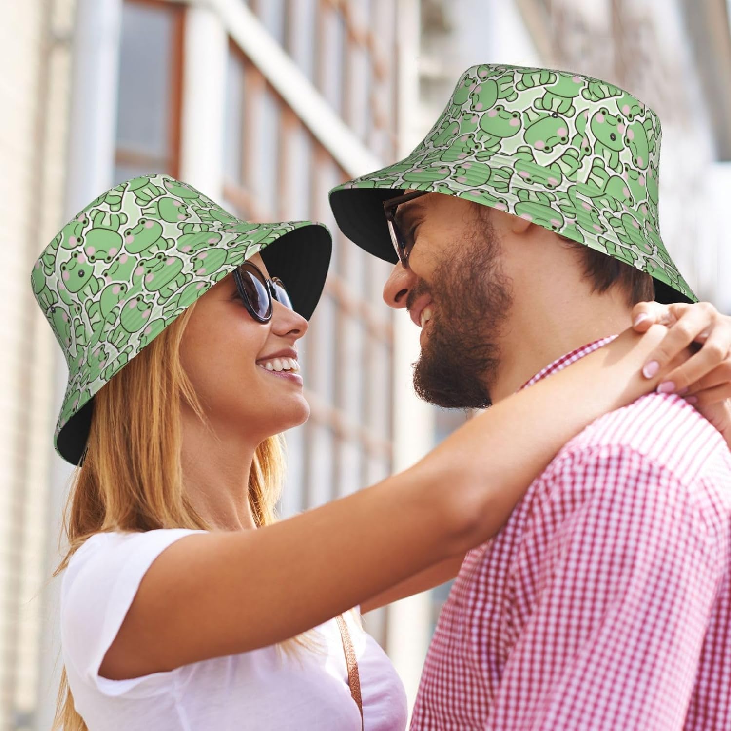 Frog Print Bucket Hats for Women Men Wide Brim Summer Travel Packable Frog Bucket Beach Sun Hat - Image 5