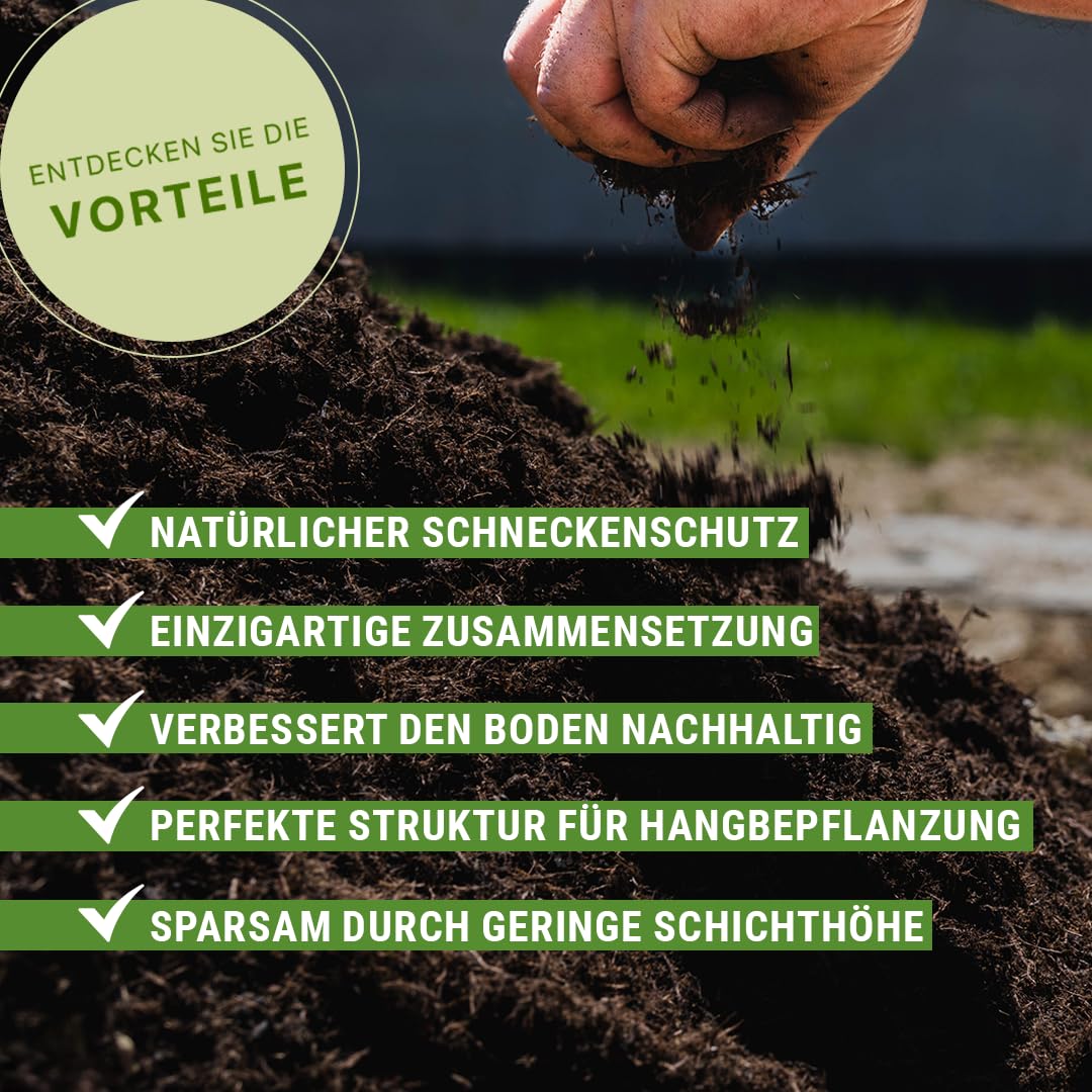 Bio Schutz- & Pflegefaser - torffrei, geruchsneutral, gerbsäurefrei, Mulch und Abdeckfaser für den Garten 70l Sack