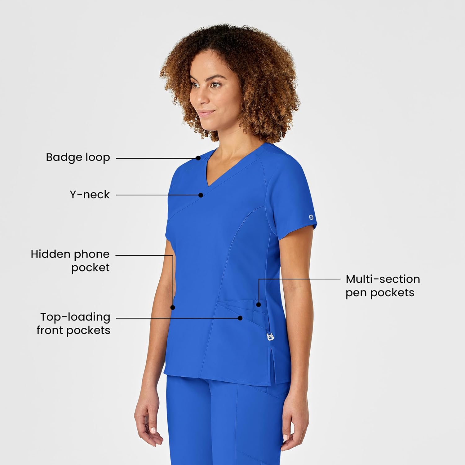 WonderWink Womens Women's Mock Wrap Scrub Top - Image 2