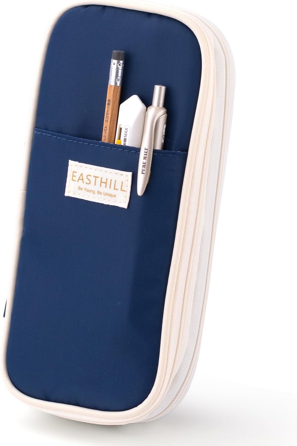 – EASTHILL Big Capacity Pencil Case Large Pencil Pouch Stationery Pen Bag for Teen Girls-Navy