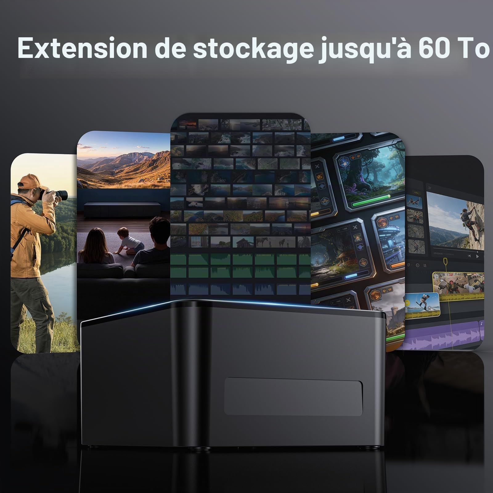 CENMATE Station d'accueil pour Disque Dur, Station d'accueil 3 Baies pour SATA SSD/HDD 2,5/3,5, Câble USB 3.0 A/C, Prise en Charge du Remplacement à Chaud