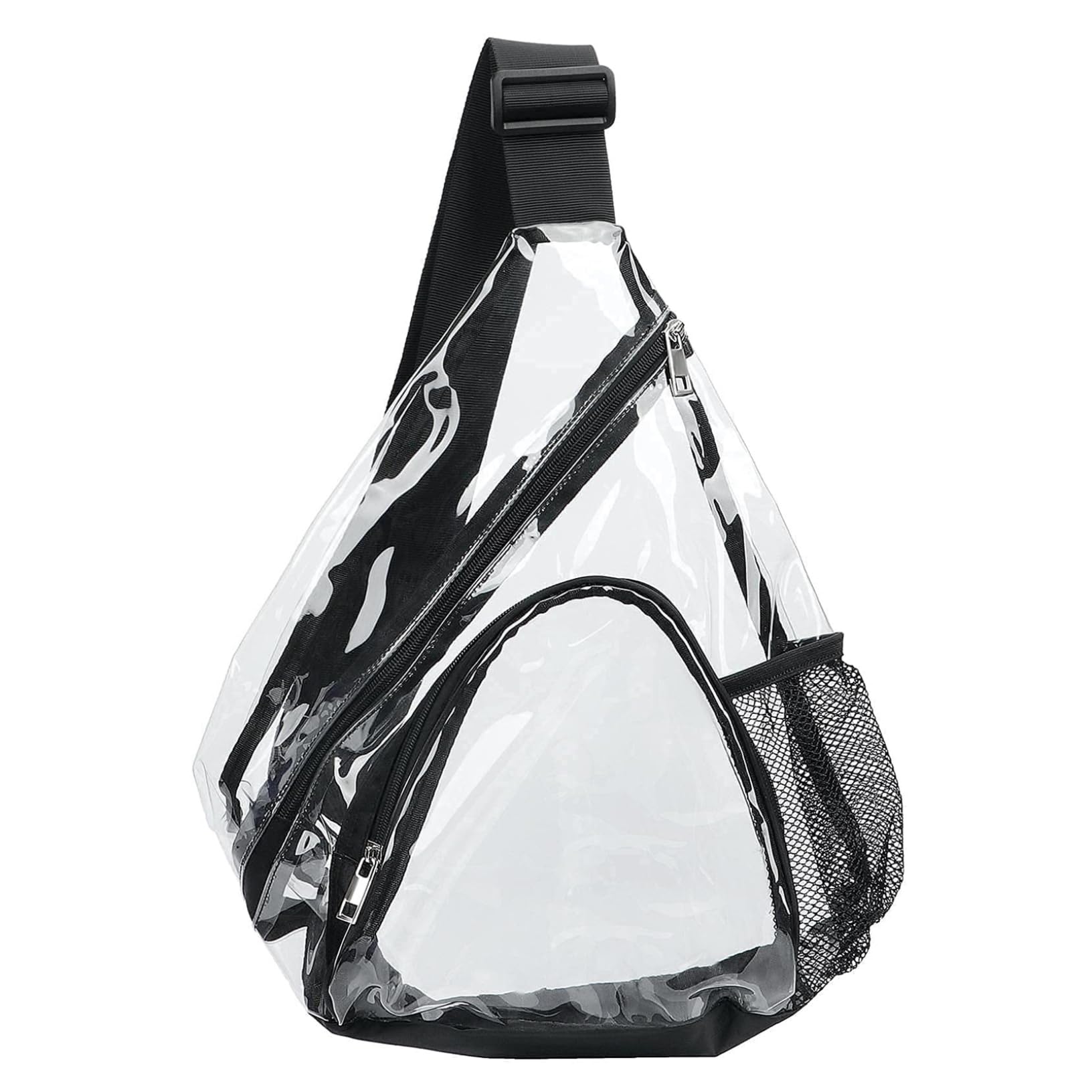 Sac à écharpe Transparent Stadium Approuvé Hommes Femmes PVC Sac à Poitrine Clear épaule Sac à Dos avec Poche de Bouteille d'eau et Sangle réglable pour Les Sacs d'épaule du Stade de Concert