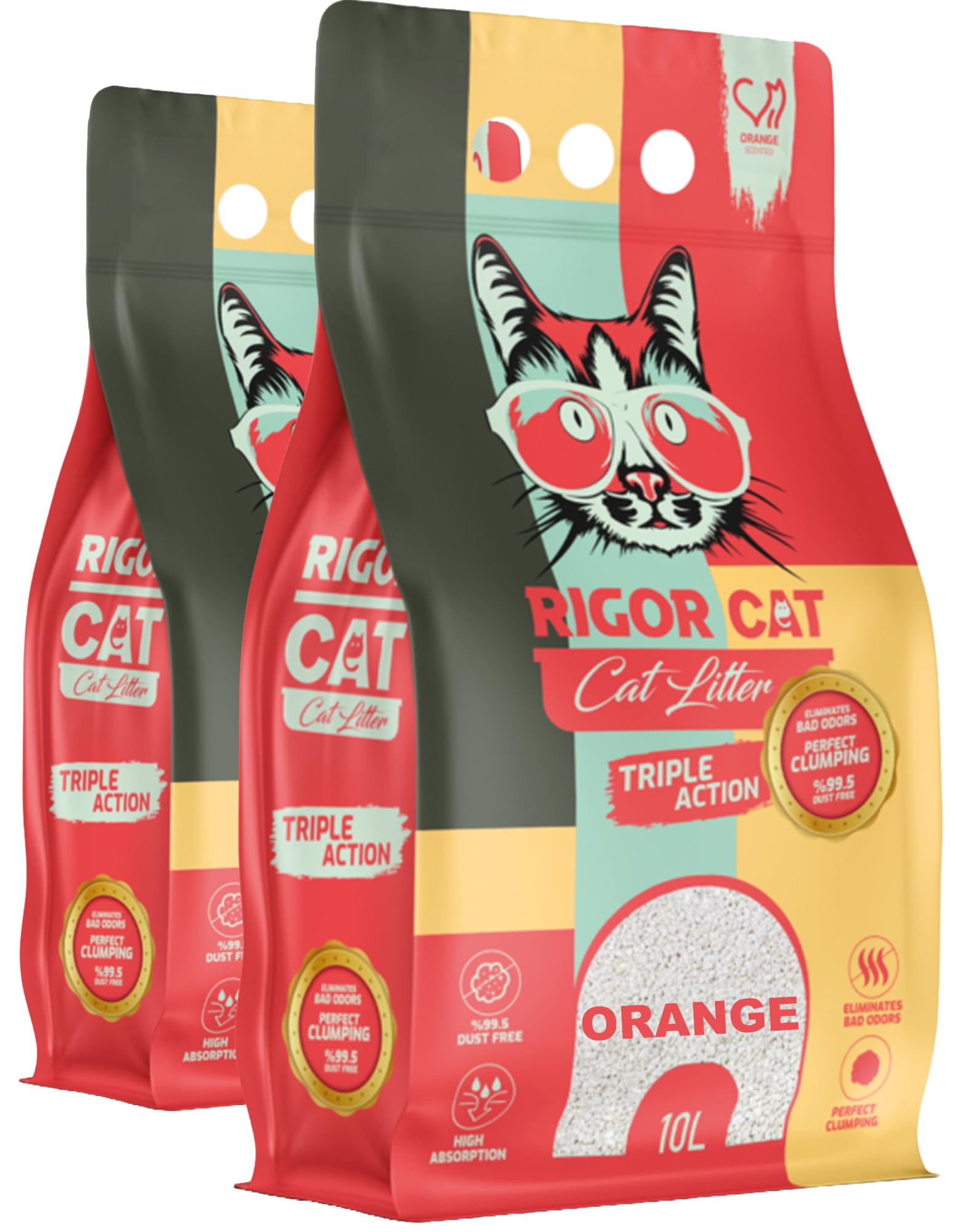 Ultra Clumping Cat Litter - Powerful Odour Control, Orange scent, 20L, Dust Free, High Absorption, Clean Paws, Perfect clumping