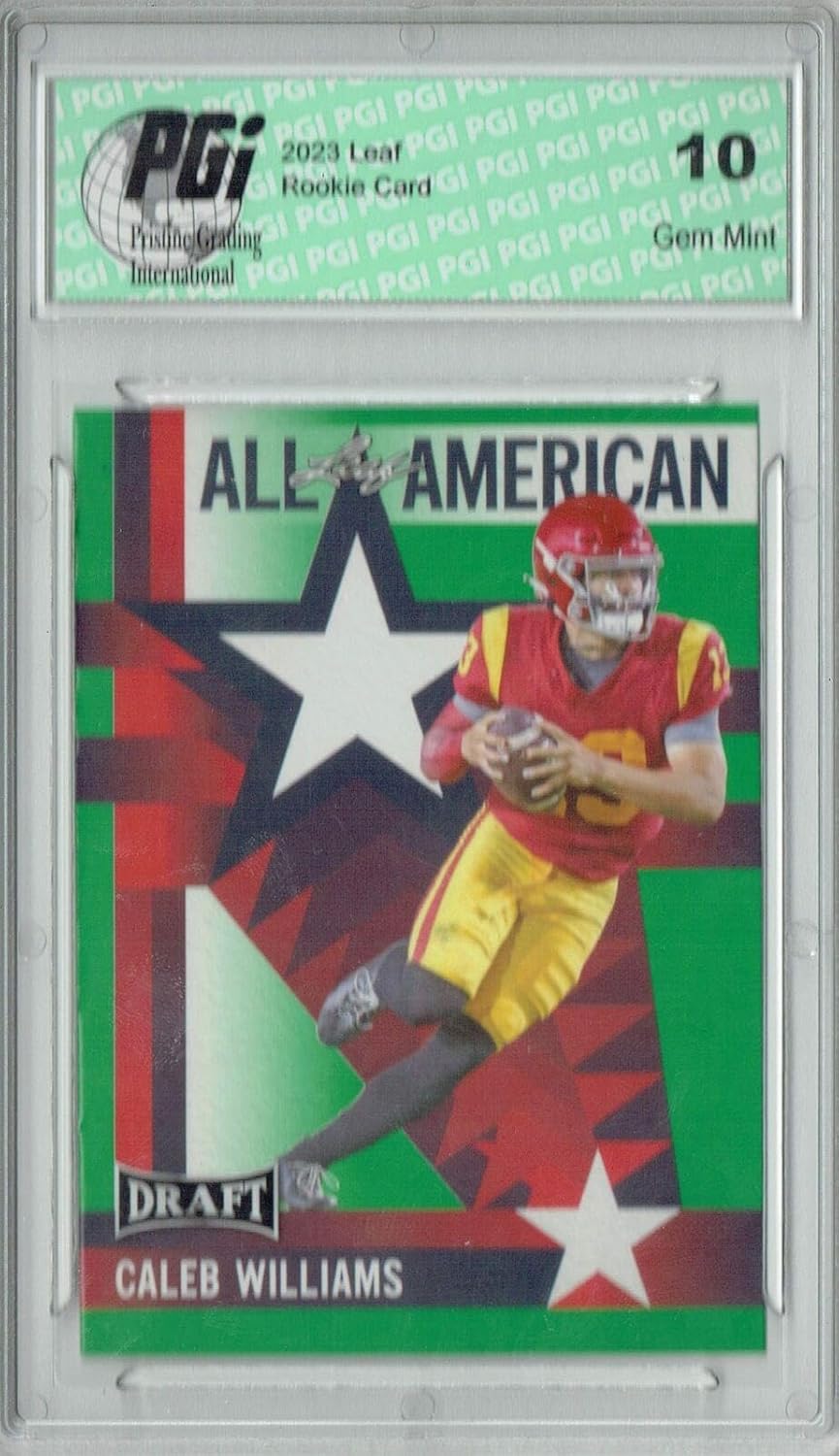 Caleb Williams 2023 Leaf Football #11 SP All-American Rookie Card PGI 10 - Sports Memorabilia