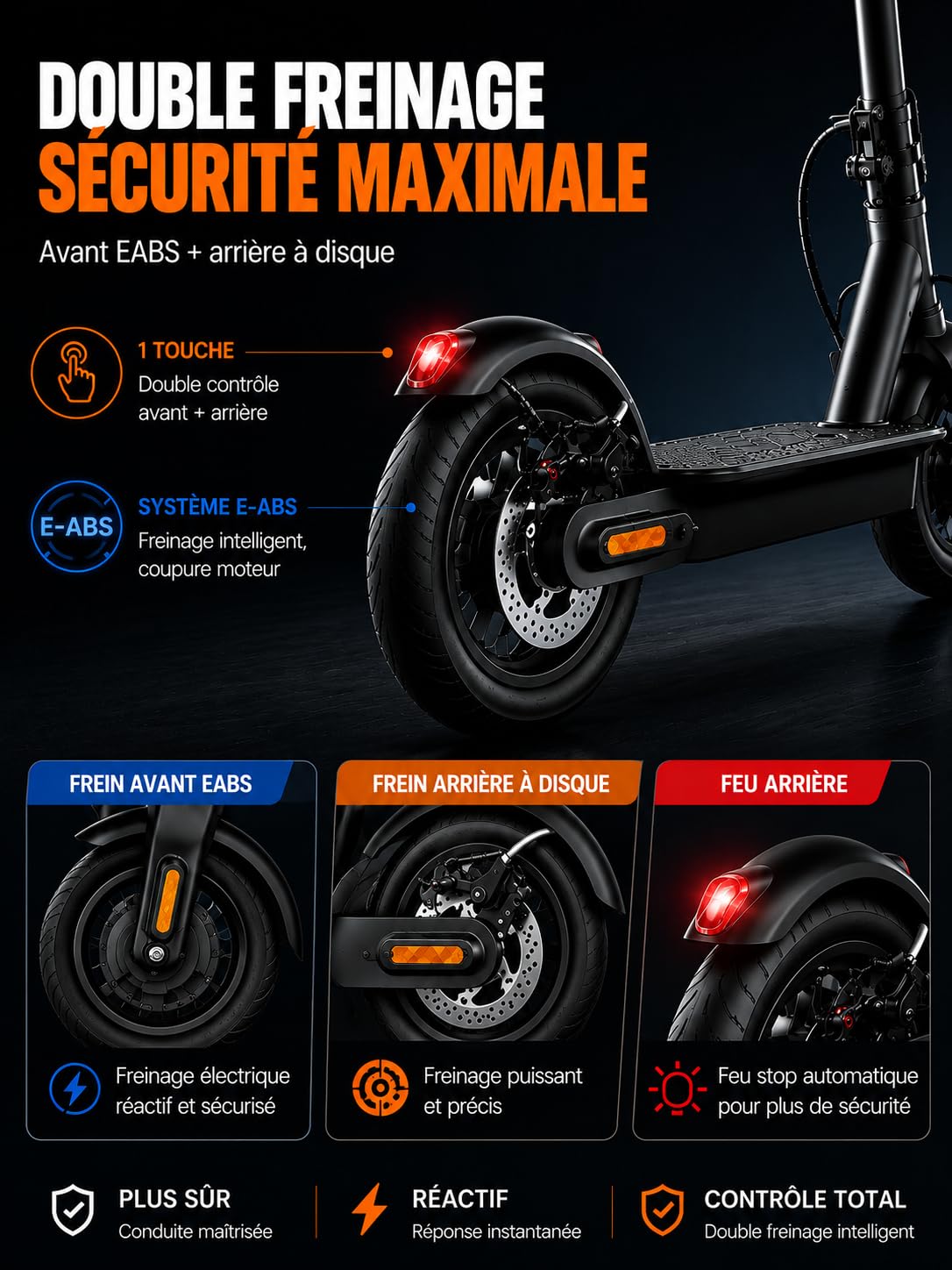Trottinette Électrique Ado & Adulte – 500W, 4Ah-7.5AH, Autonomie 12-30km, Pneus 8.5" Gonflables, Double Freinage, Pliable - Siège (en Option)