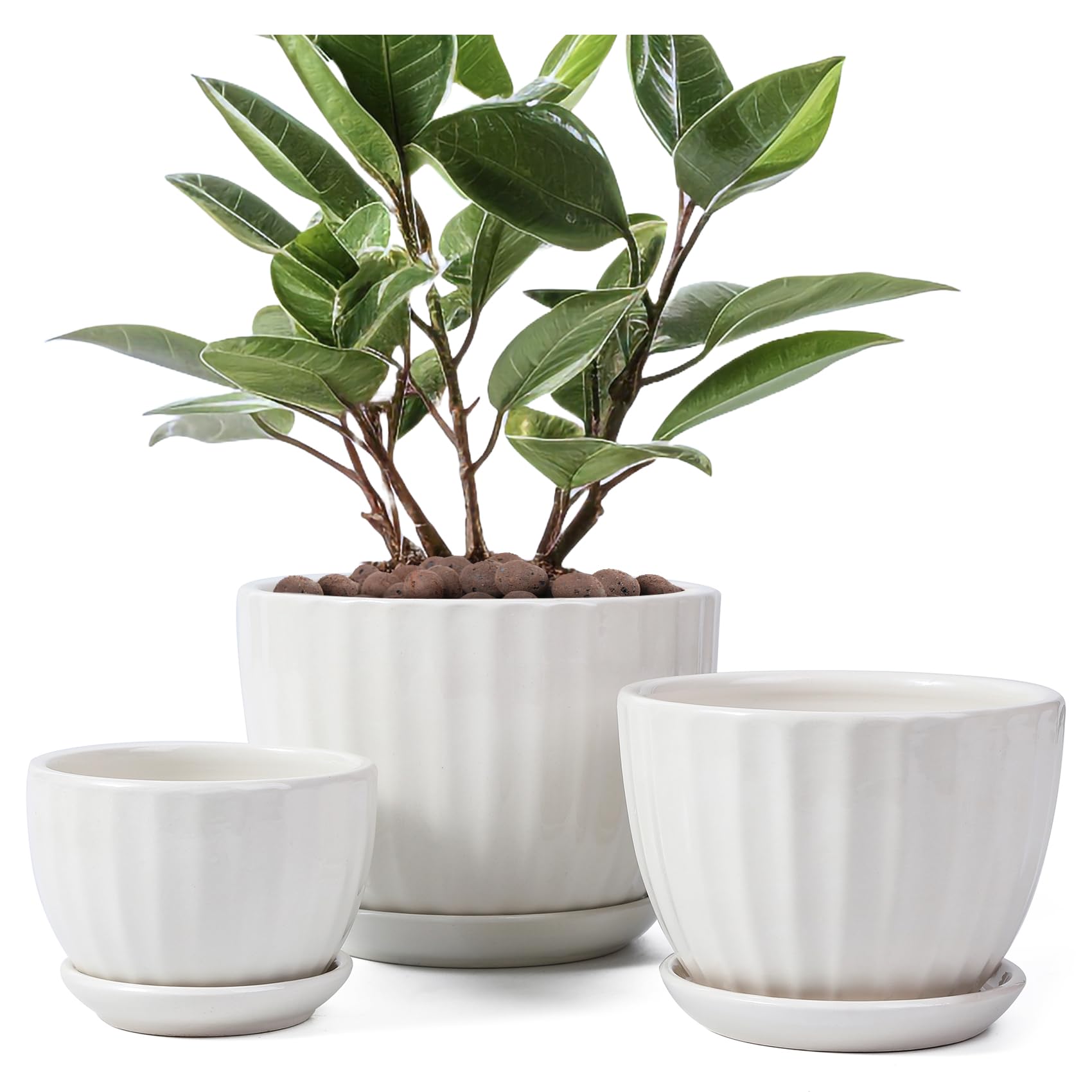 STHIE Ceramic Plant Pots, 3.3/4.3/5.5 Inch, Set of 3