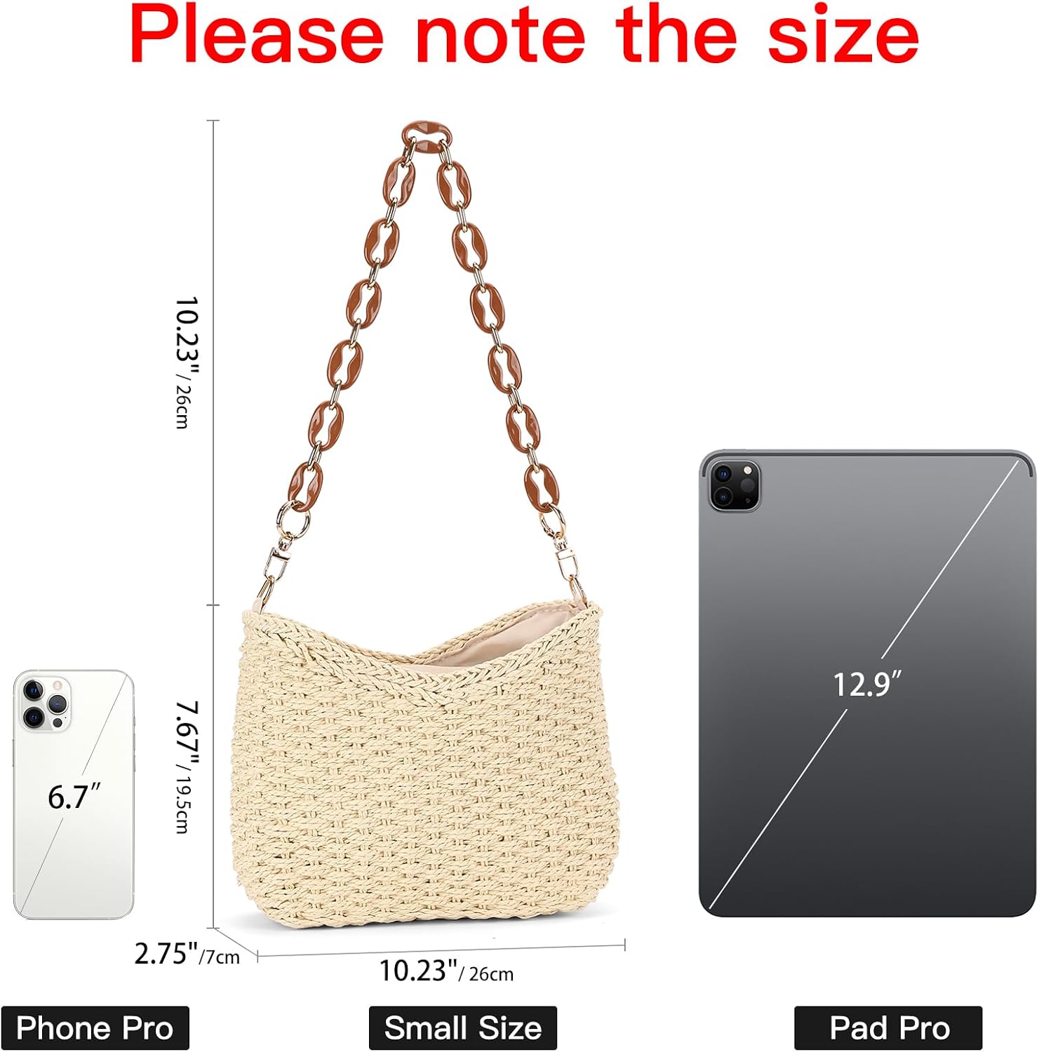 RNIEGA Straw Summer Purses for Women, Cute Woven Beach Shoulder Bag for Vacation