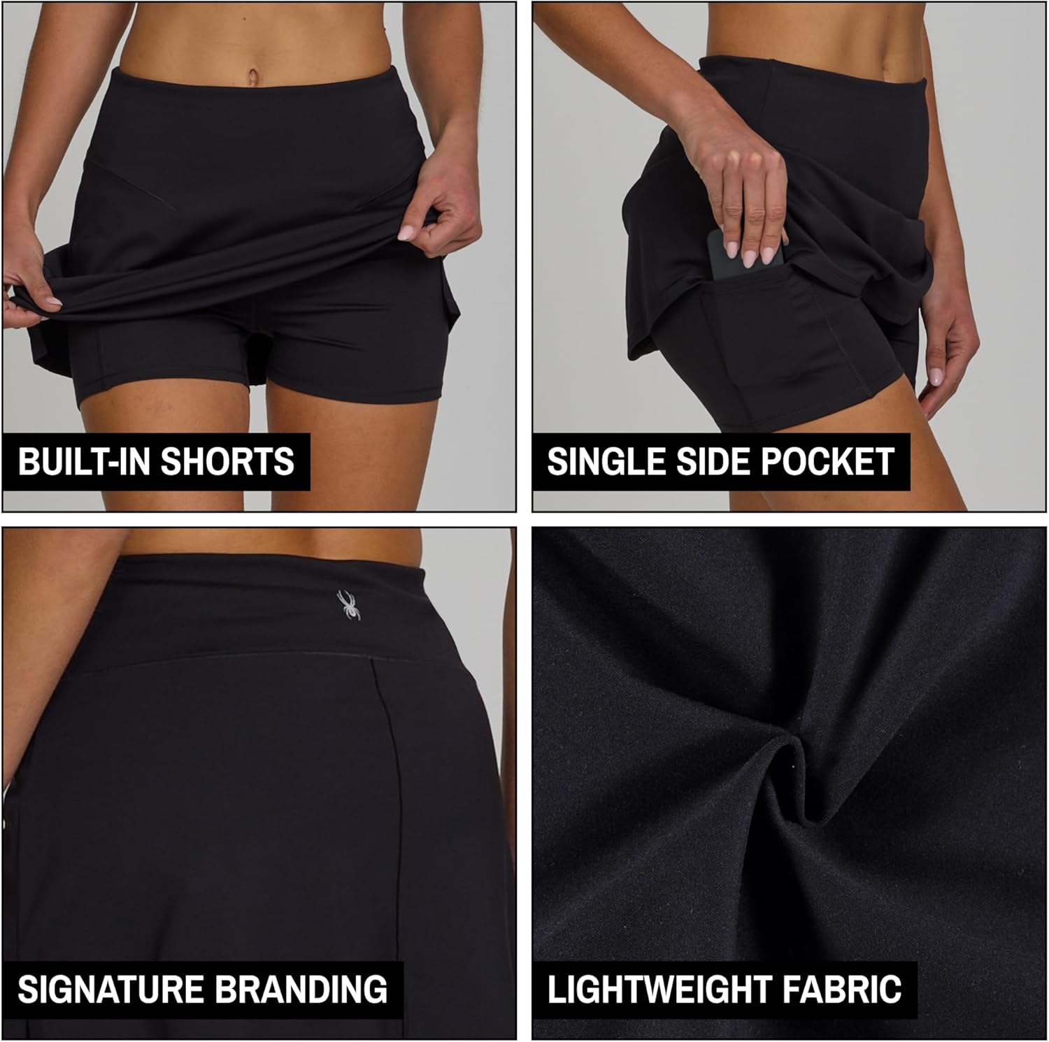 Spyder Skorts for Woman - Golf Tennis Skort Skirts for Women with Pockets, Athletic Performance Stretch Activewear - Image 4