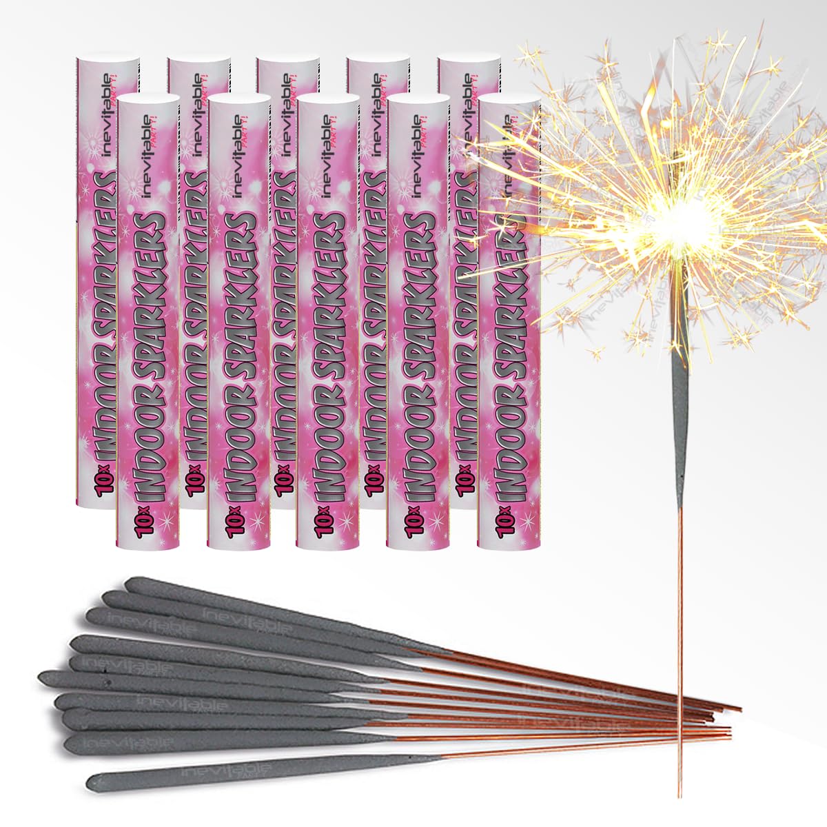 Mini Indoor Sparklers | For Cakes, Puddings and Cocktail Drinks | Produce Classic Golden Sparkles | Perfect for Birthdays, Weddings, Christenings, Christmas and New Year (100 Sparklers)