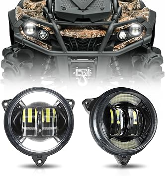 LED Low Beam Headlights with Halo Ring DRL for Can-Am Outlander 1000 650 850 2018-2022#710006177 ATV Accessories Head Lamp Replacement 2PCS