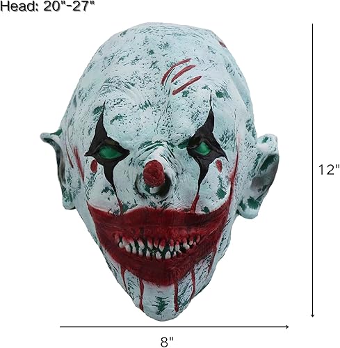 Miniatura 3 de Máscara de payaso aterrador, máscara de payaso espeluznante para Halloween, adulto, fiesta de disfraces y cosplay