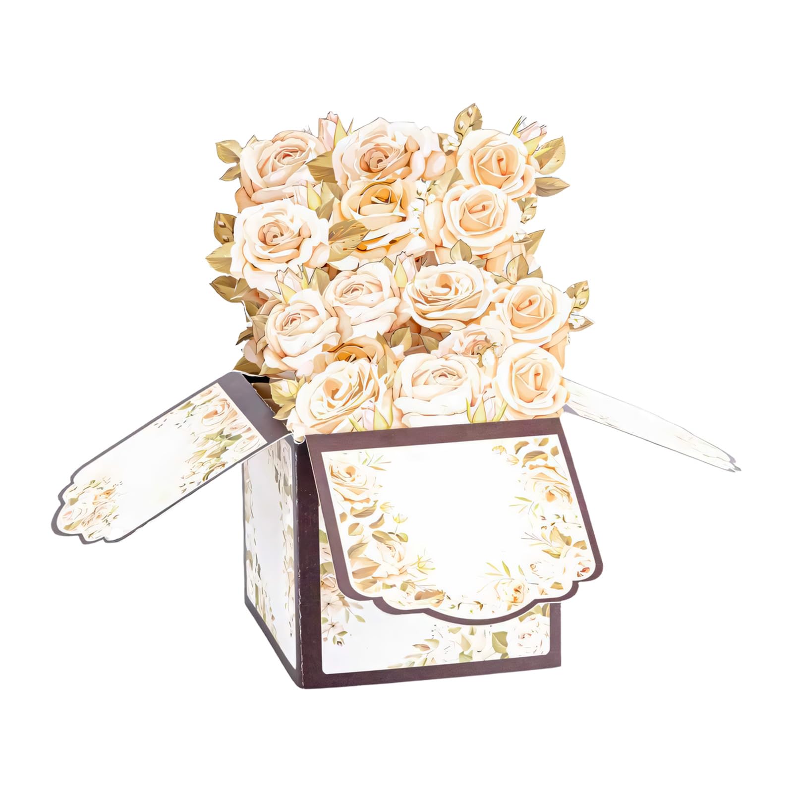 ZEPFJHE Artistic Handcrafted Standing Floral Arrangement Card with Envelope for Celebration and Memorables Event Appearing Flower Greeting Card Individualized Flower Box