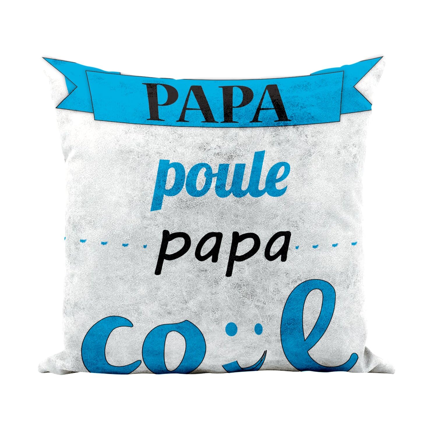 Coussin similicuir blanc Papa Cool au toucher cuir qualitatif