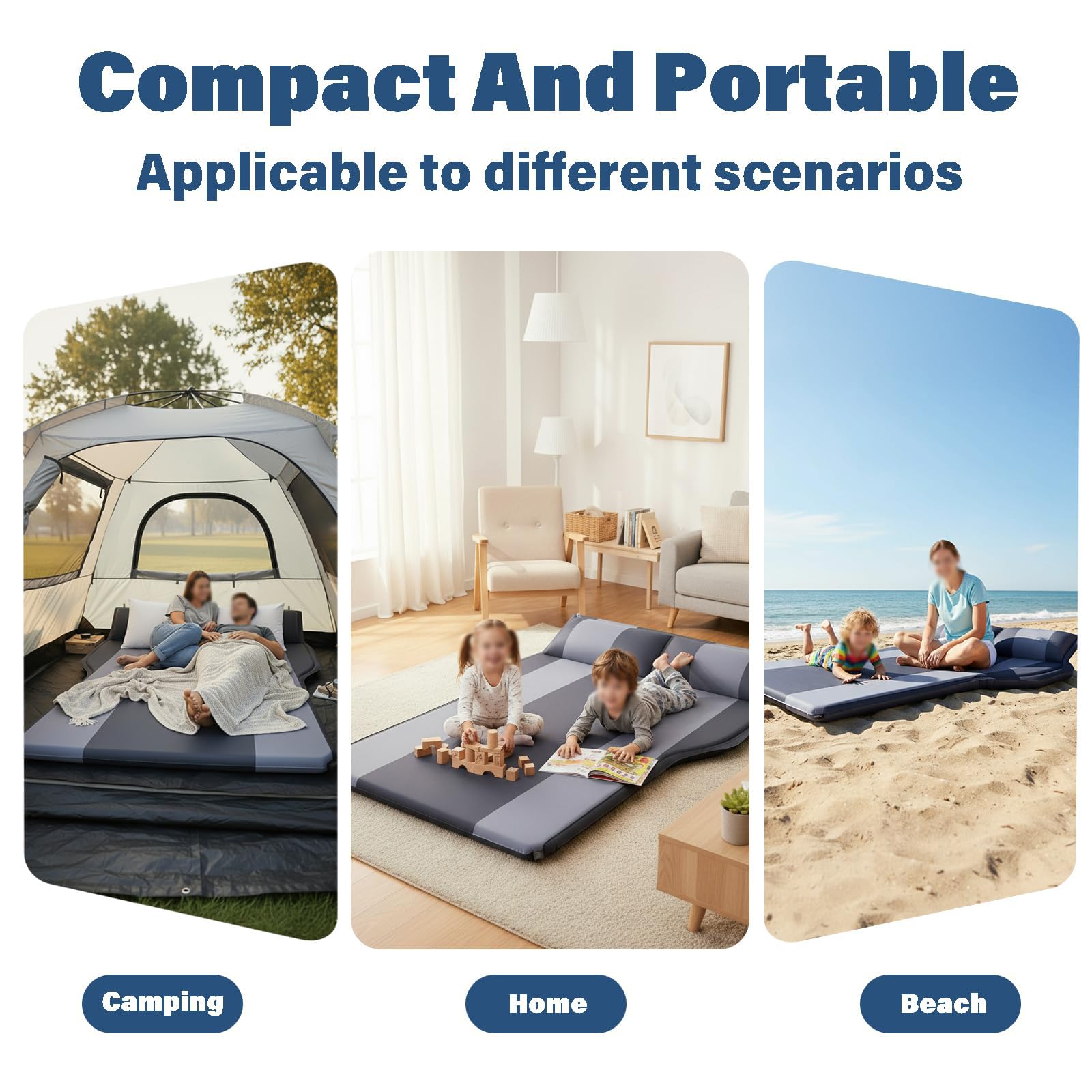 Materasso Gonfiabile Auto, per Volvo XC90 XC70 XC60 XC40 V90 V70 V60 V40 Ultra Comodo Portatile Letto Gonfiabile Auto All'aperto Letto a Pelo per Viaggi/Camping/Casa,Black And Gray