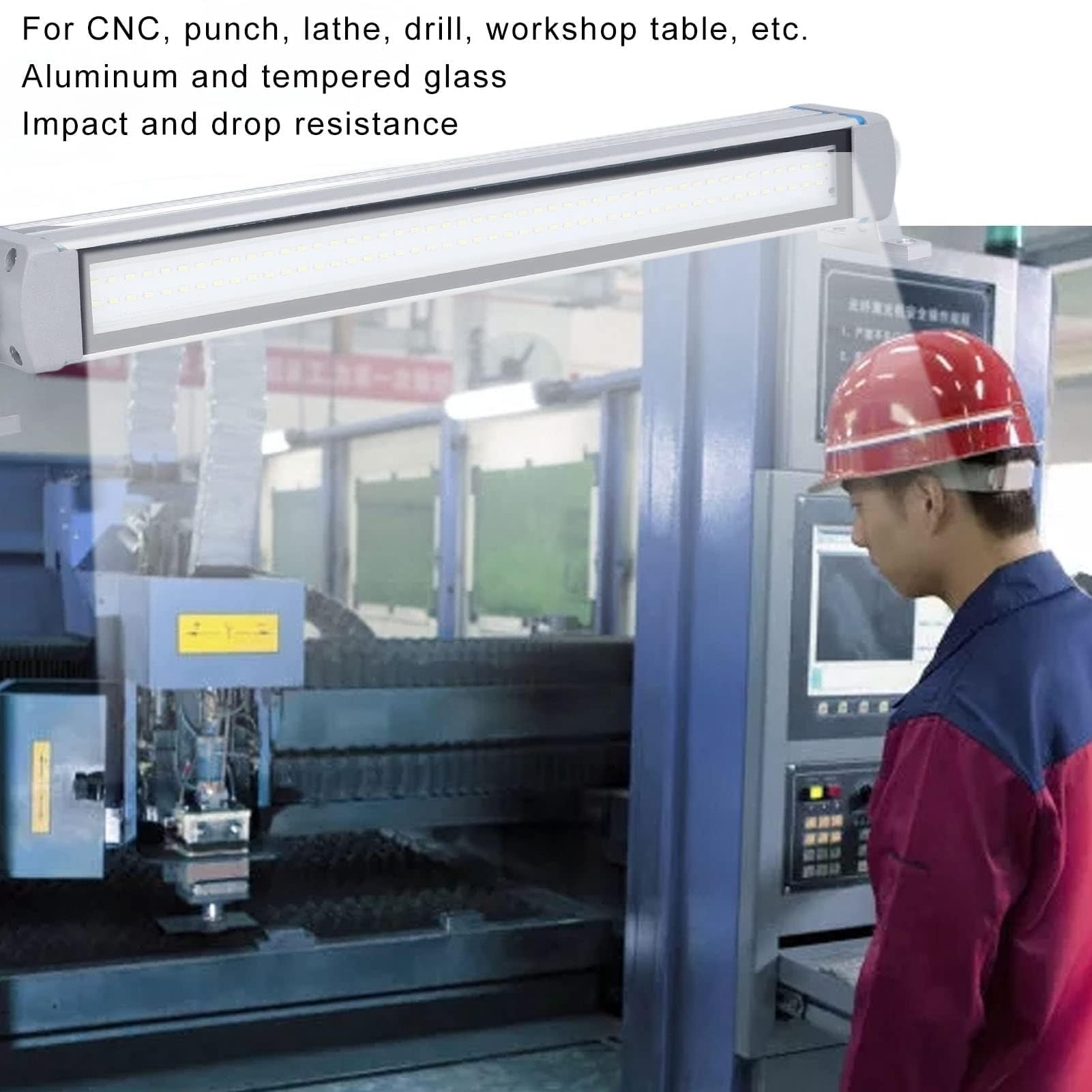 Lampada LED per macchina, IP68, tubo di luce per illuminazione industriale CNC, 10 W, 24 V