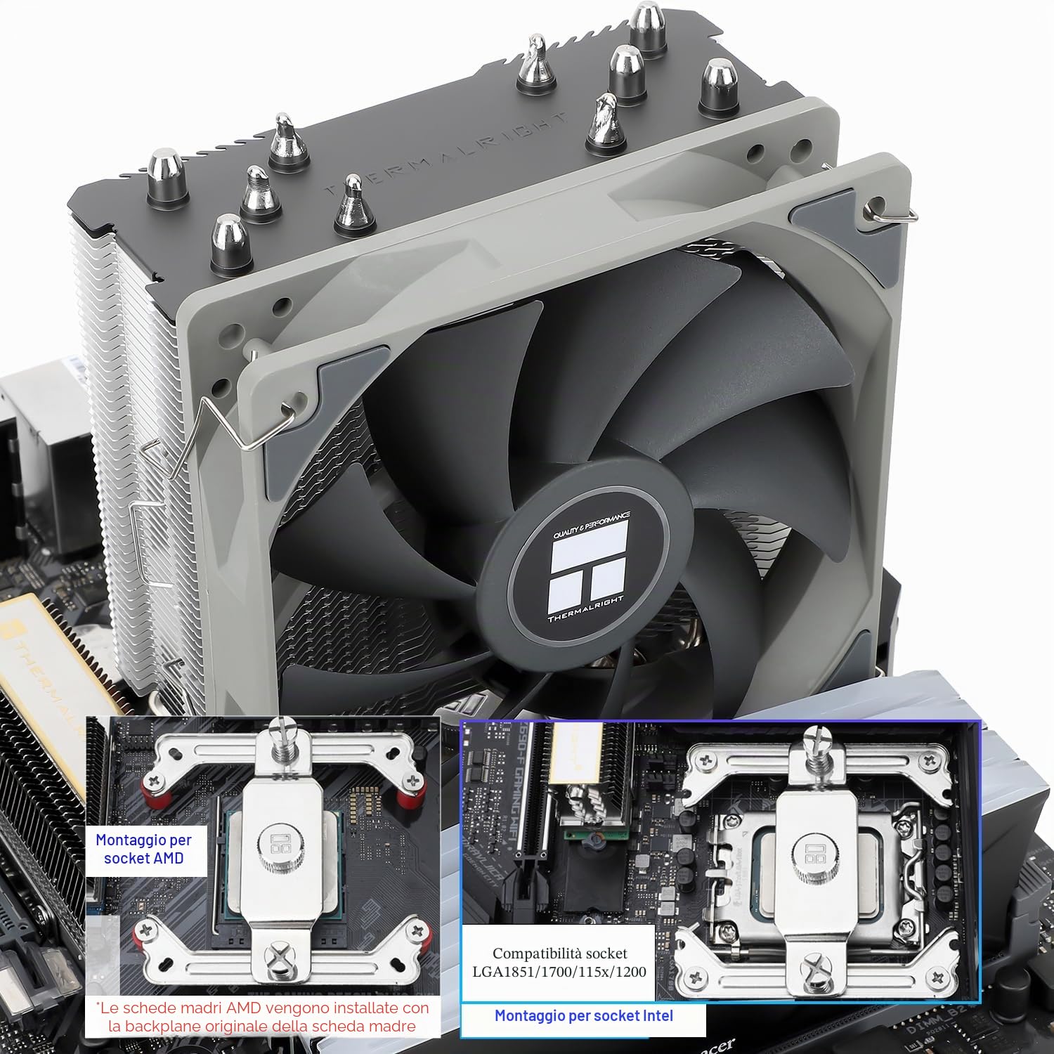 TR-Thermalright Assassin King 120 SE - Refrigeratore CPU con 5 tubi di calore, 1550 giri/min, ventola CPU silenziosa da 120 mm, per AM4/AM5, Intel LGA1851/1700/115x/1200, raffreddamento PC da 148 mm