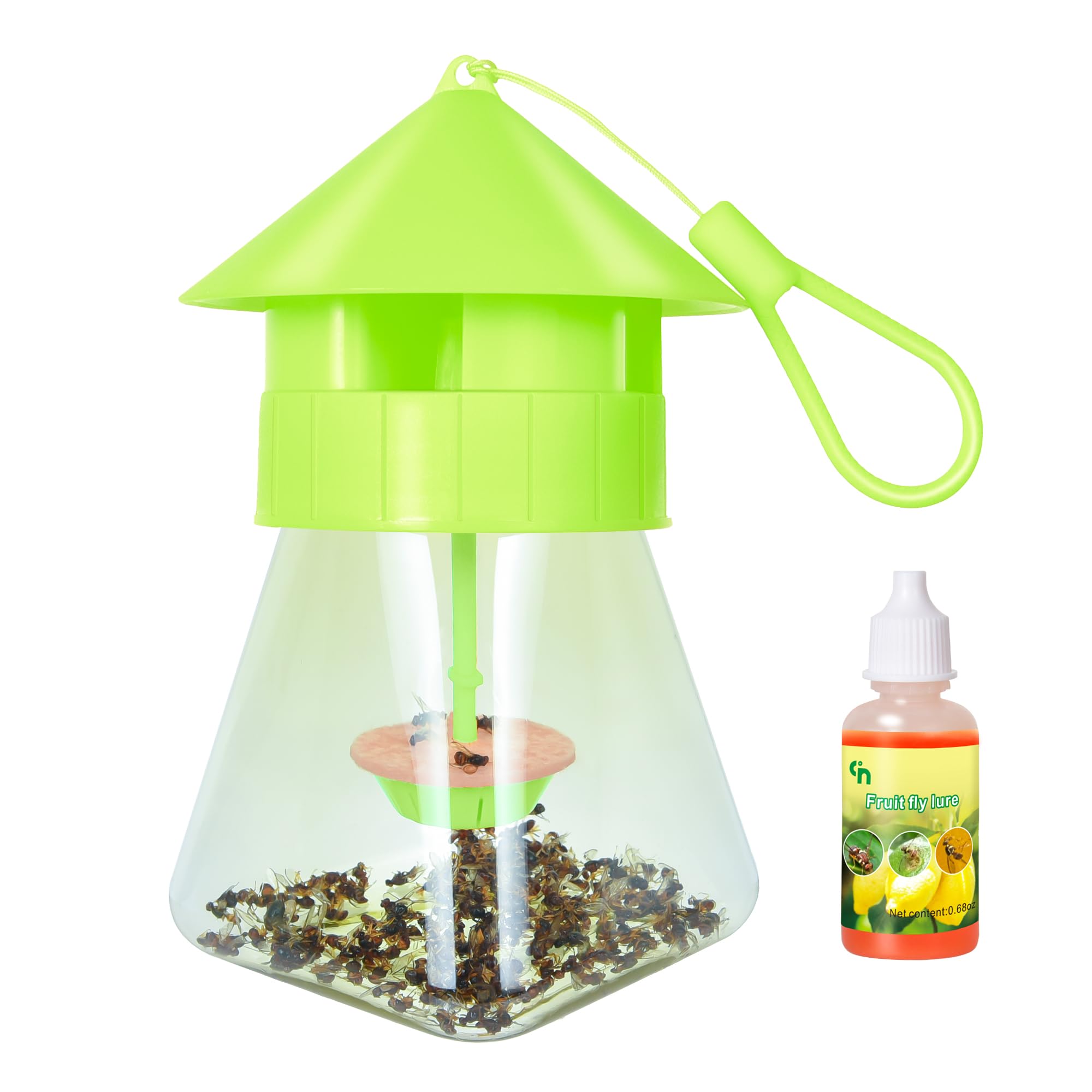 SimashtsReusable Fruit Fly Traps Outdoor Hanging, Reusable Fly Trap Fly Killer Outdoor with Fruit Fly Bait Trap Refill Fruit Fly Catchers