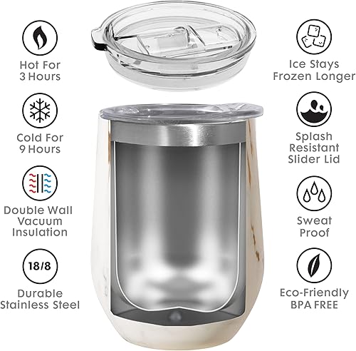 Miniatura 2 de Oggi Cheers 8145.3 - Vaso de vino con aislamiento, 12 onzas, color negro