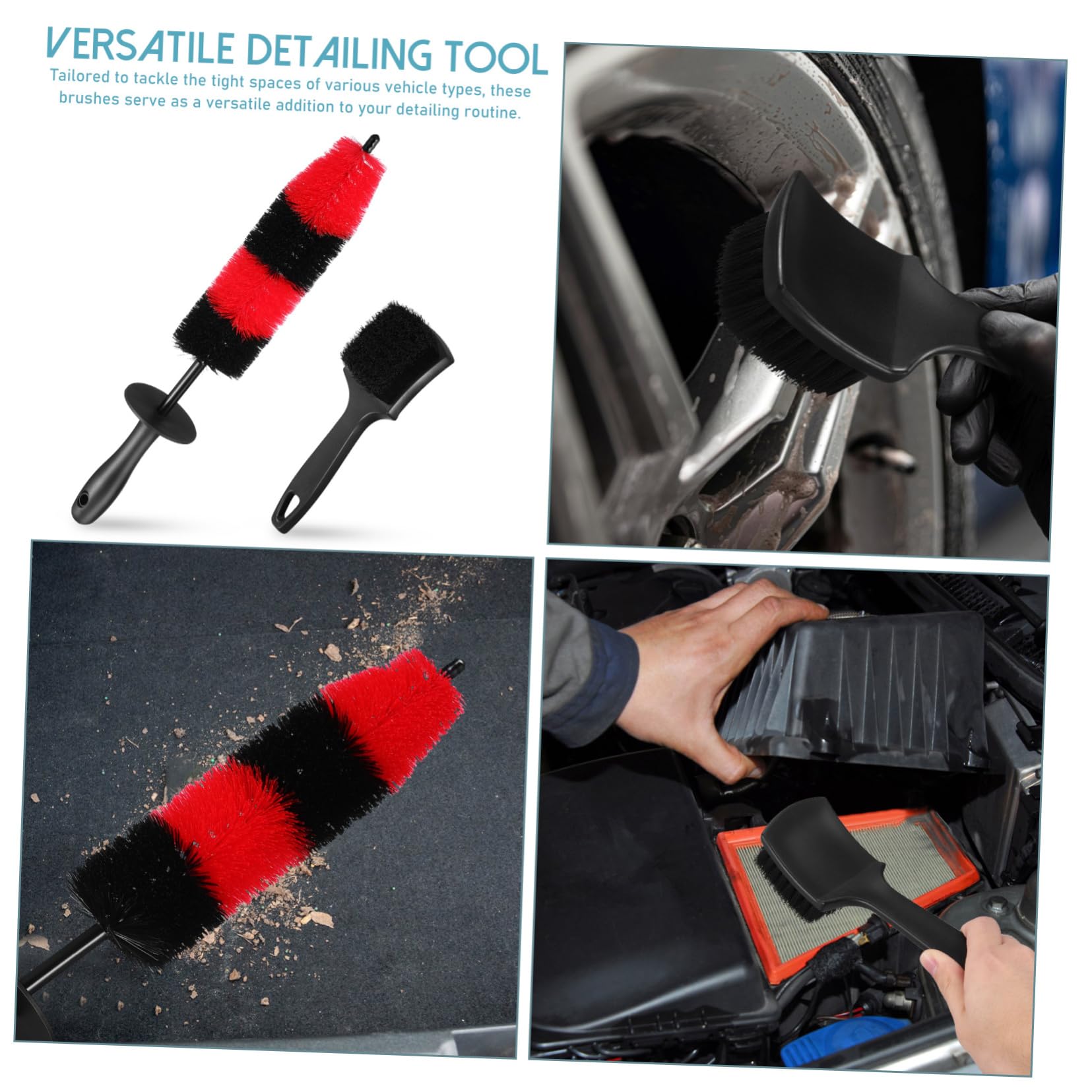 ULTECHNOVO 3ensembles Brosses De Nettoyage pour Brosse De Détail pour Jantes Et Pneus Outils De Lavage Automobile Accessoires De Nettoyage pour Voiture