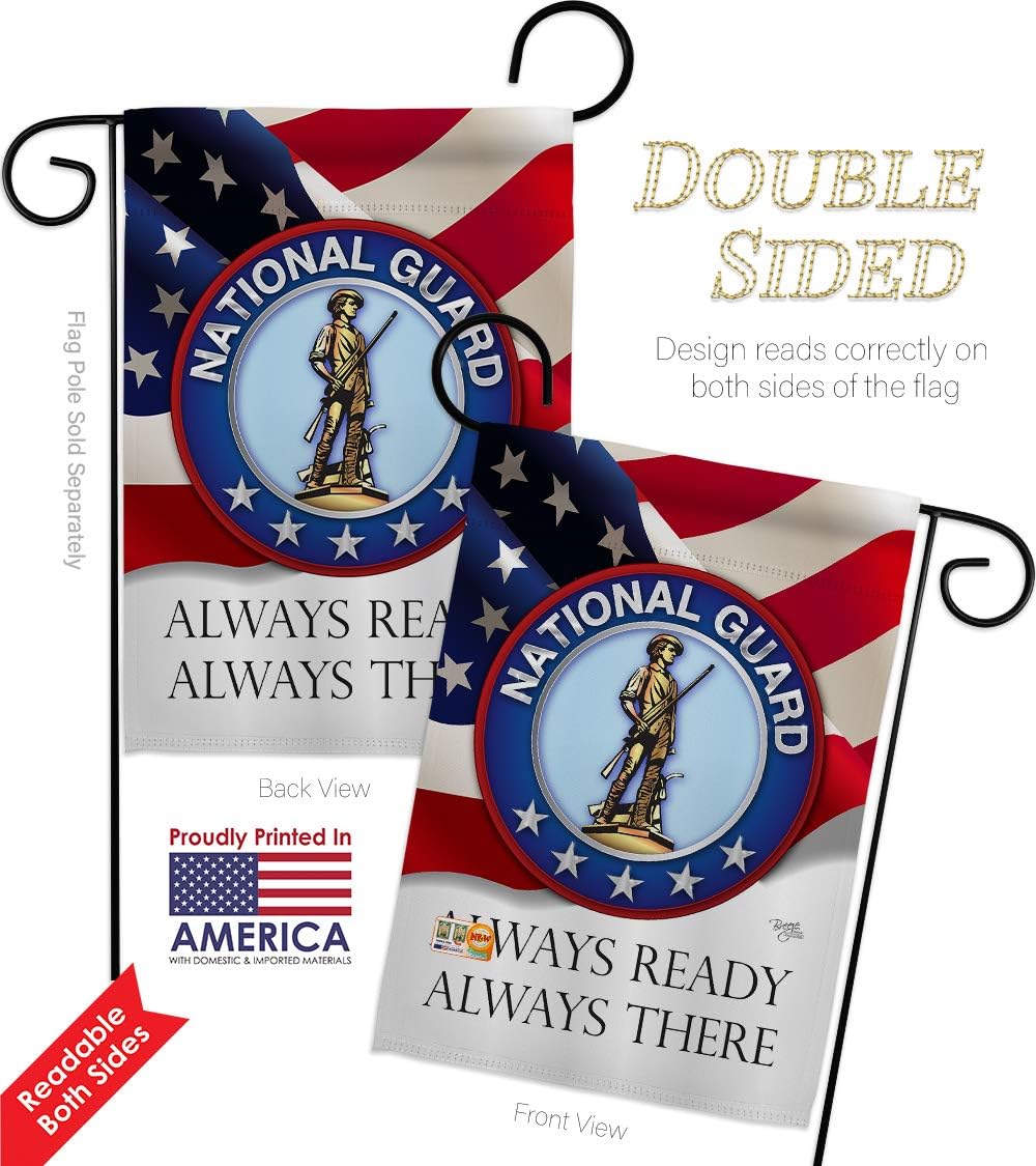 Breeze Decor GP108020-BOAF National Guard Americana Military Decorative Vertical Garden Flags Pack, 13"x 18.5", Multi-Color