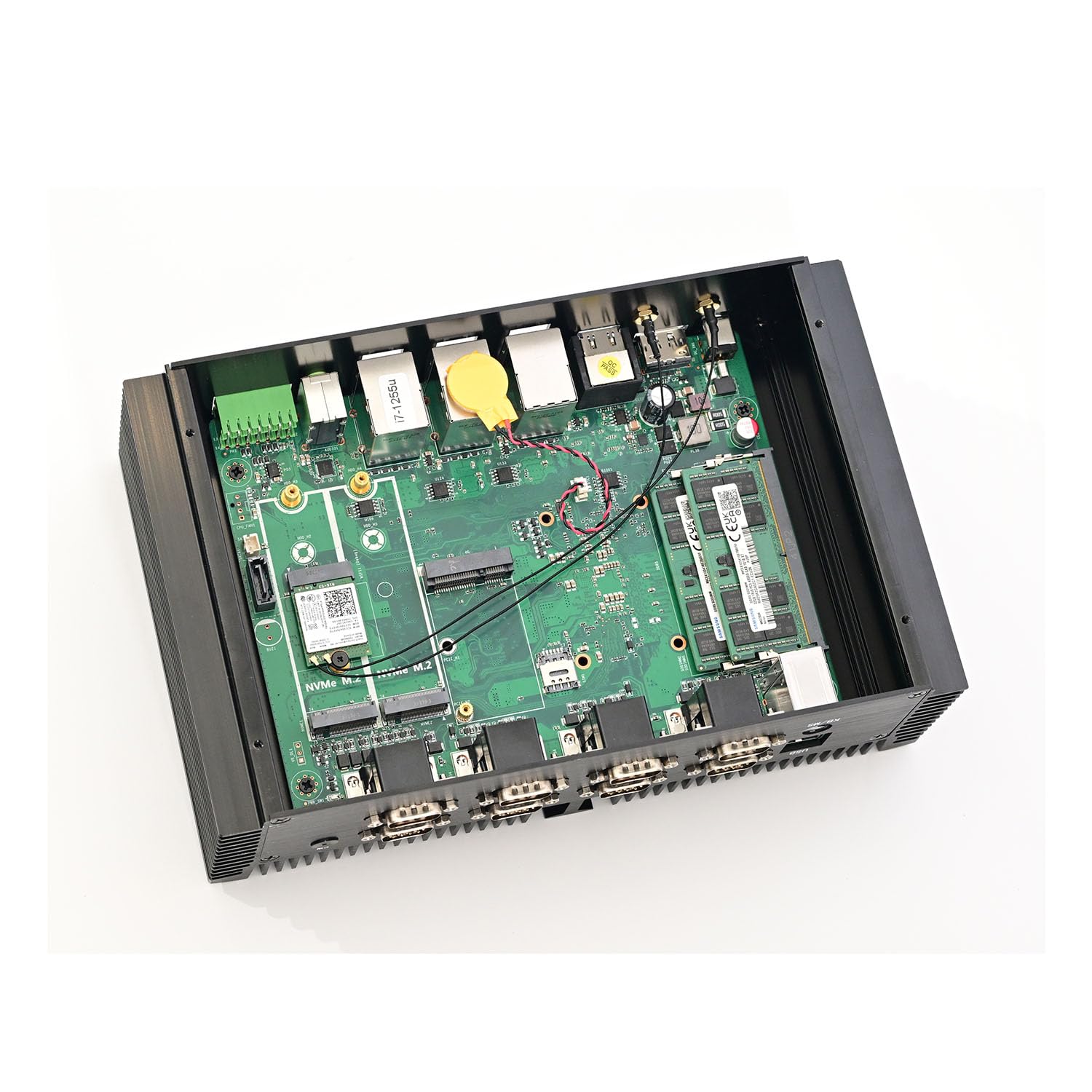 Alder Lake 12th i7 8 Core 1255U industrail PC, Fanless PC, IPC with 32G RAM 1T SSD 6 COM, 3 HDMI, 2 GBE, GPIO, USB WiFi Included