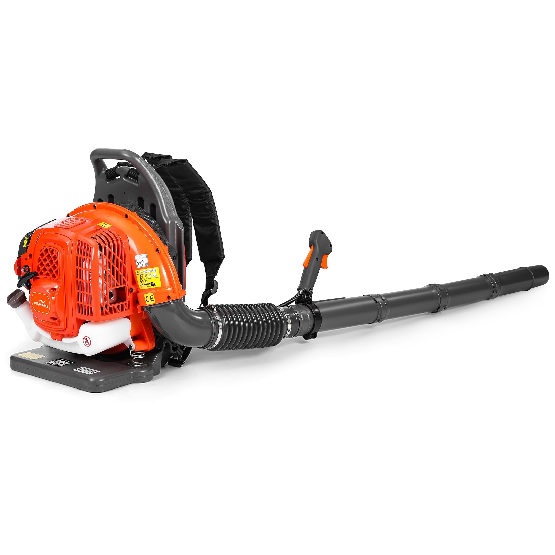 65-cc 2-Cycle Backpack Leaf Blower Gas Powered - 850CFM 230MPH 1.8L Large Fuel Tank, High-Efficient Powerful Gas Leaf Blower for Yard Lawn Care, Leaf Cleaning, Snow Blowing (Orange)