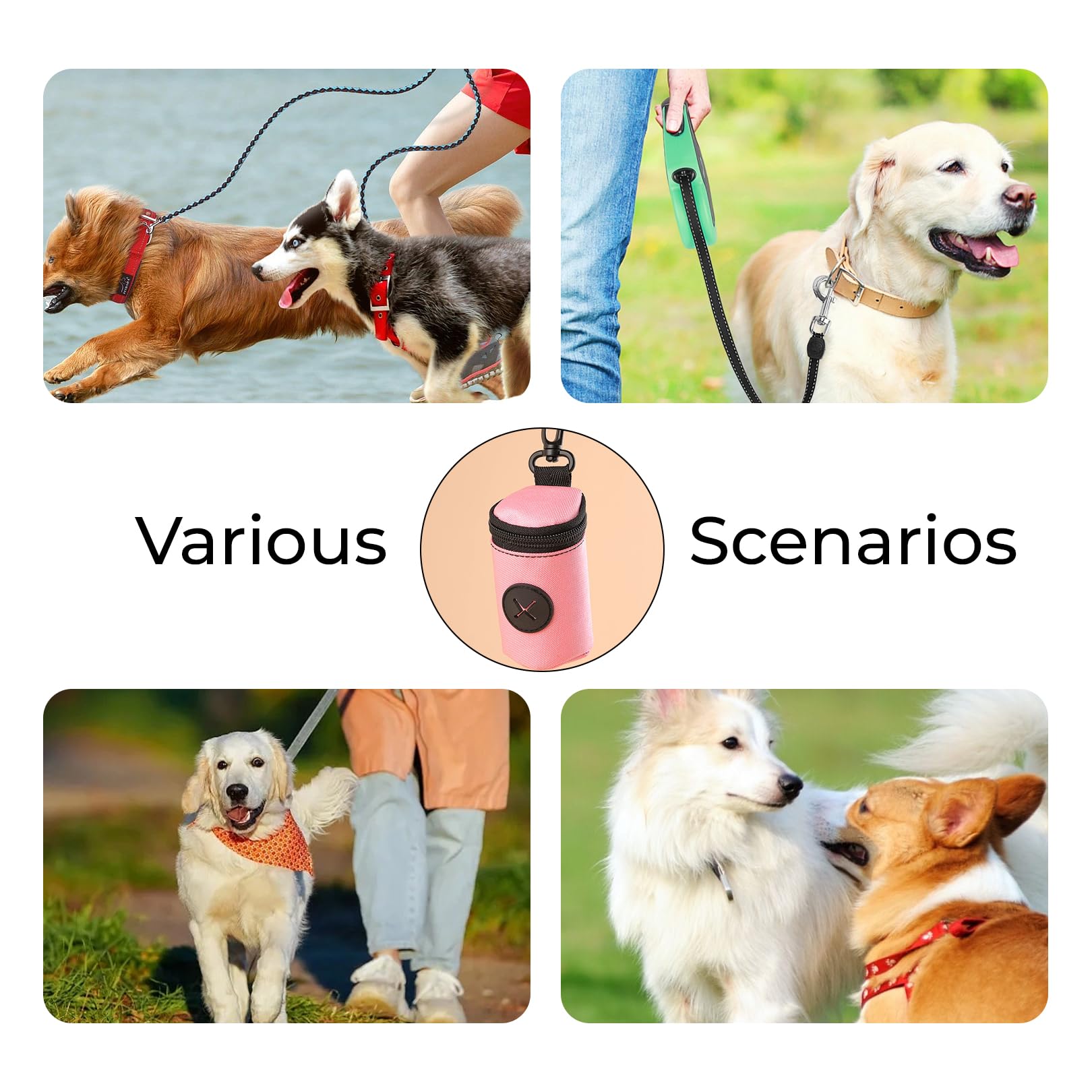 2 pcs Dog Poop Bag Holders,Dogs Poo Bags Organiser,Comfortable and Durable Poops Dispenser,Mini Canine Garbage Waste Storage Holder,for Pet Walking,Hiking,Camping,Travelling (Blue+Pink) - Image 4