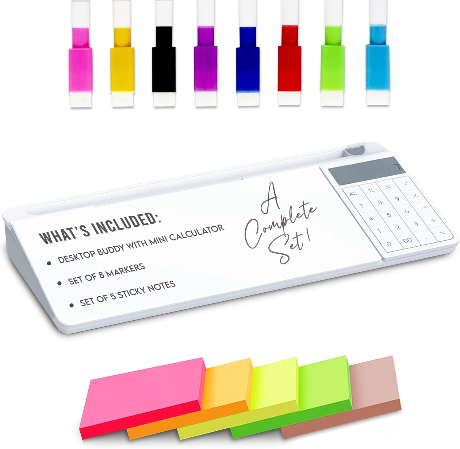 Desktop White Board with Basic Calculator Glass Desktop Dry Erase Board Home