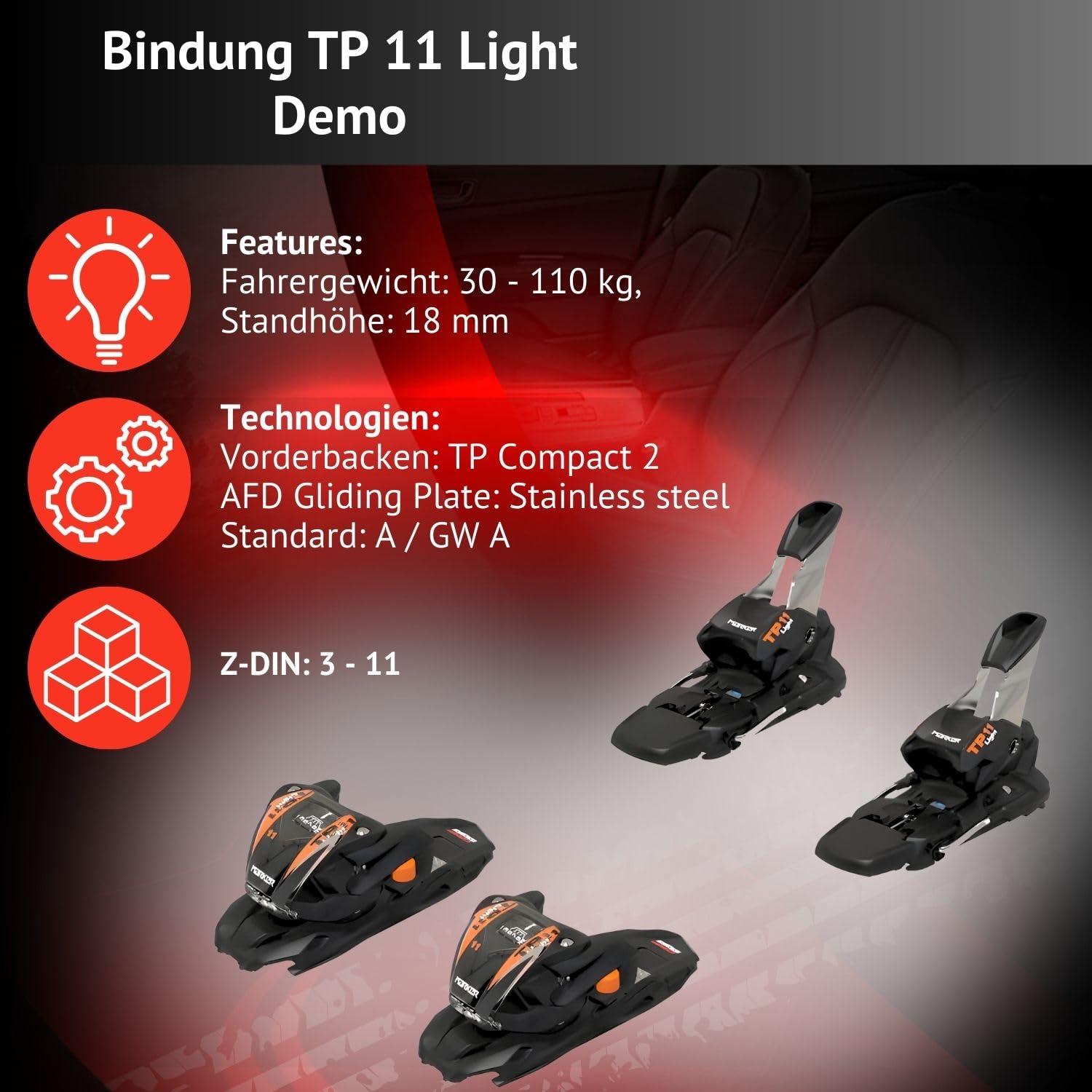Sci alpino Carvingski – Blizzard Firebird Ti – Full Camber Rocker, con rilegatura TP 11 Light Demo Z3 – 11 – per piloti avanzati e buoni – adatto per piste preparate