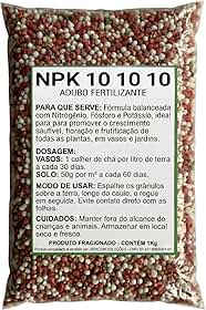 Adubo Fertilizante NPK 10 10 10-1kg - Para Flores, Frutas, Jardins e Vasos - Crescimento Rápido