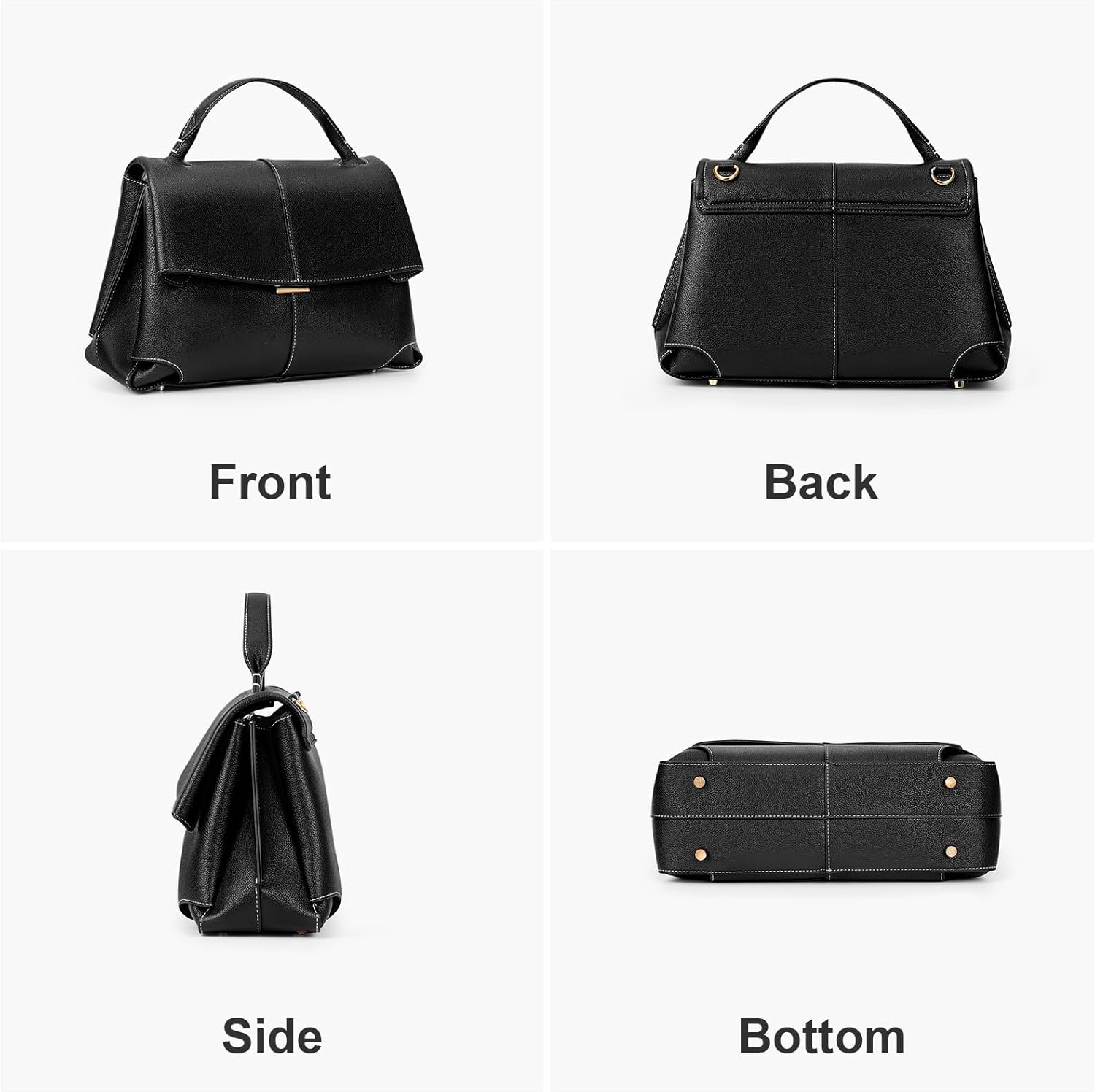 HICARRY Top Handle Bag Handbags Large Faux Leather Satchel Bags for Women Luxury Designer Business Crossbody Work Tote Purse - Image 3