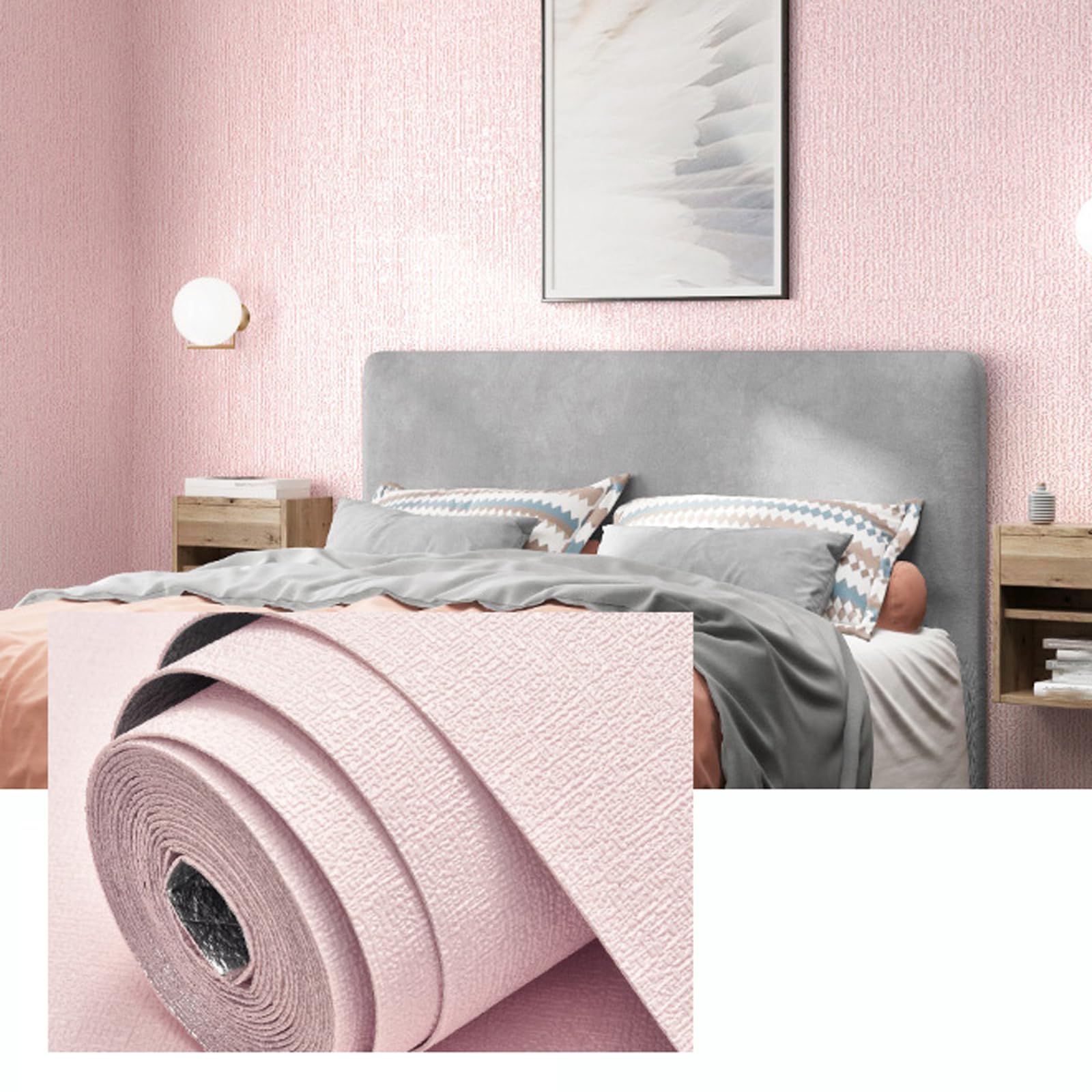 Samoprzylepna tapeta, naklejka ścienna z pianki lnianej 3D, tapeta termoizolacyjna, odporna na wilgoć samoprzylepna tapeta, łatwa w instalacji, do salonu, sypialni