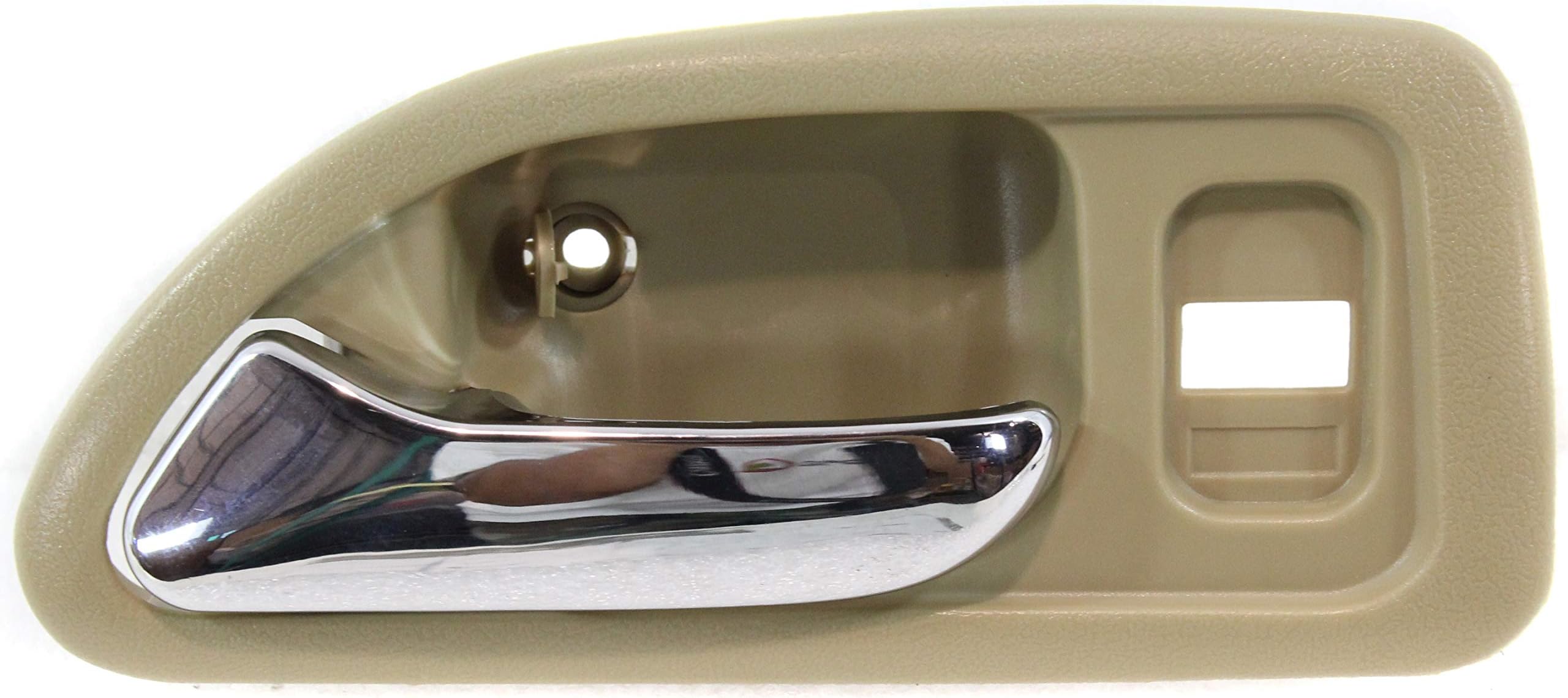 Evan Fischer Front, Driver Side Interior Door Handle Compatible with 1994-1997 Honda Accord Beige bezel with chrome lever Sedan