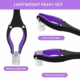 2 Pack 32 inch FDA Registered GrabRunner Heavy Duty(up to 10 lbs) Reacher Grabber Tool with Strong Magnetic (New Purple)