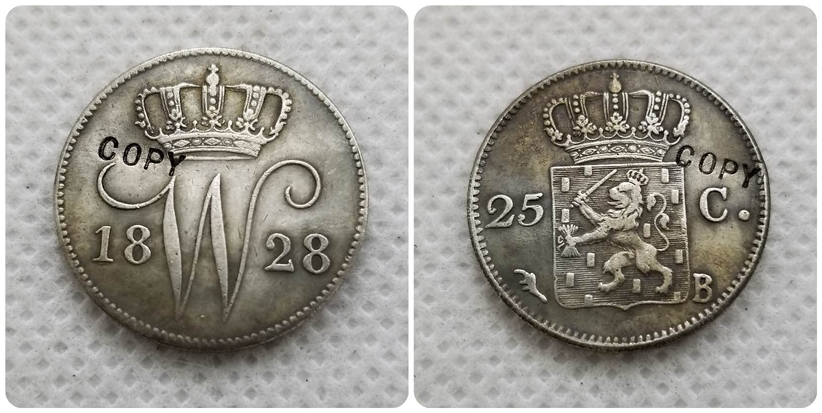 Amazon.co.jp: 1817-1829 オランダ 25 セント コイン レプリカ記念コイン - レプリカ コイン メダル コレクター コイン  : ホビー