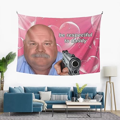 Miniatura 2 de Tapiz Daddy Winkle Bertram, divertido tapiz de meme para colgar en la pared, póster de Be Respectful to Daddy para dormitorio, decoración de fiesta