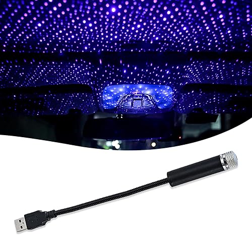 jeseny Paquete de 1 proyector USB de estrella de luz nocturna, luces de techo interior de techo de automóvil, luces decorativas románticas