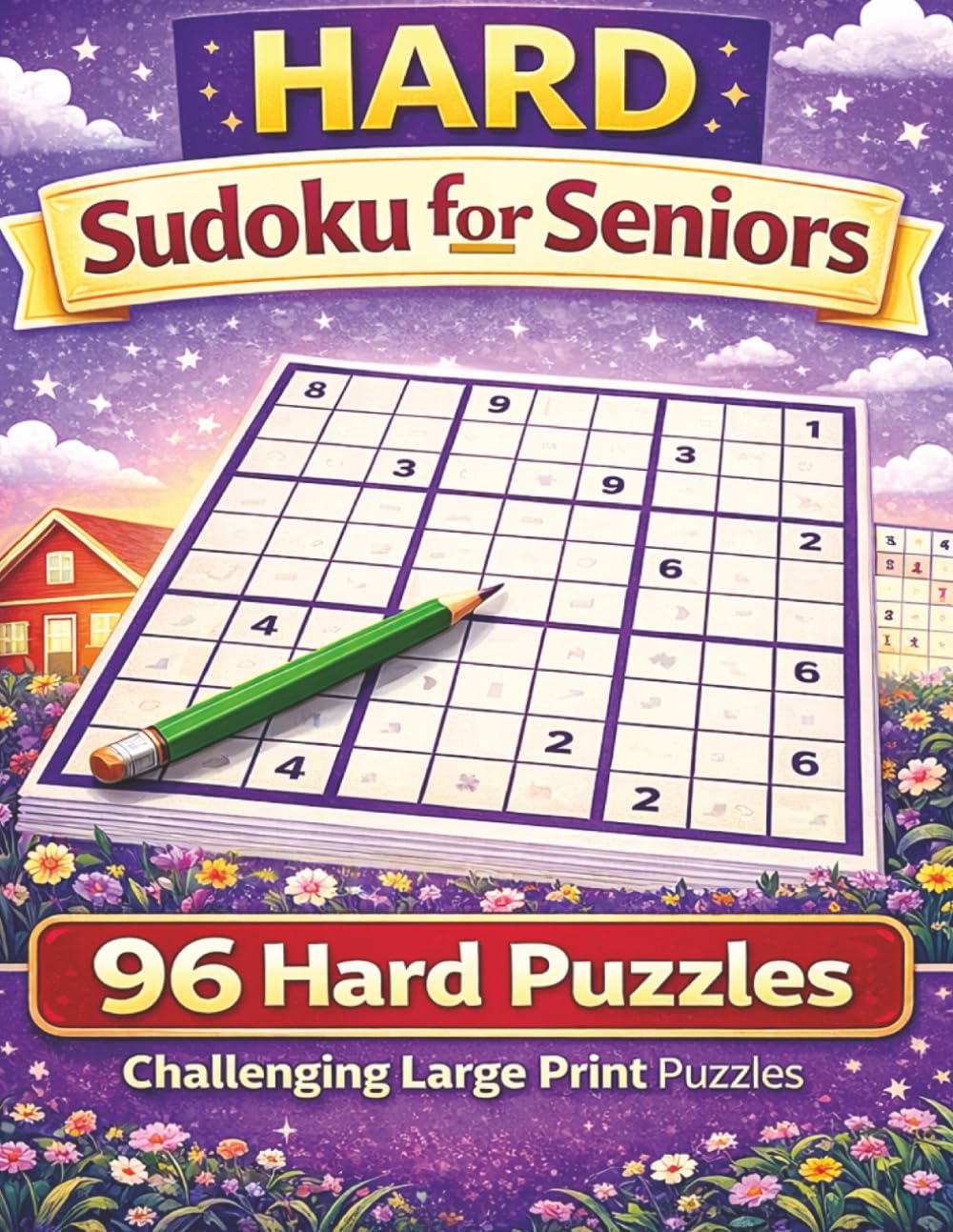Sudoku for Seniors: 96 Hard Puzzles Challenging Large Print Puzzles