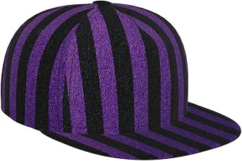 Hip Hop Trucker Hat Vertical Purple and Black Stripe Pattern Baseball Cap for Summer Outdoor Sport