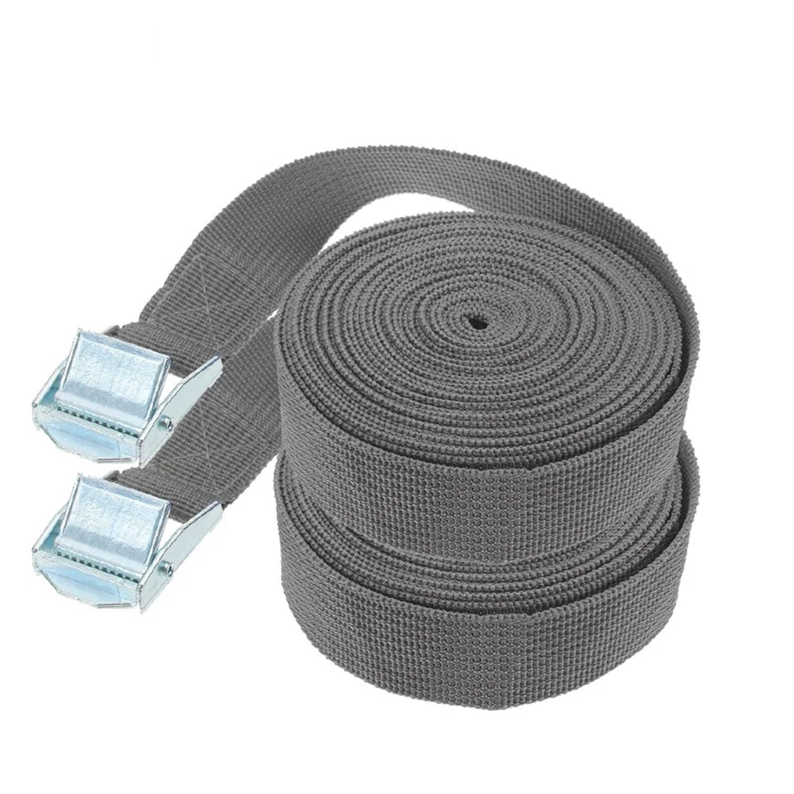 paski zapadkowe, Lina napinająca do samochodu Pasek mocujący bagażnika dachowego z zapadką i klamrą porządkowania(Grey 1m 2pcs)