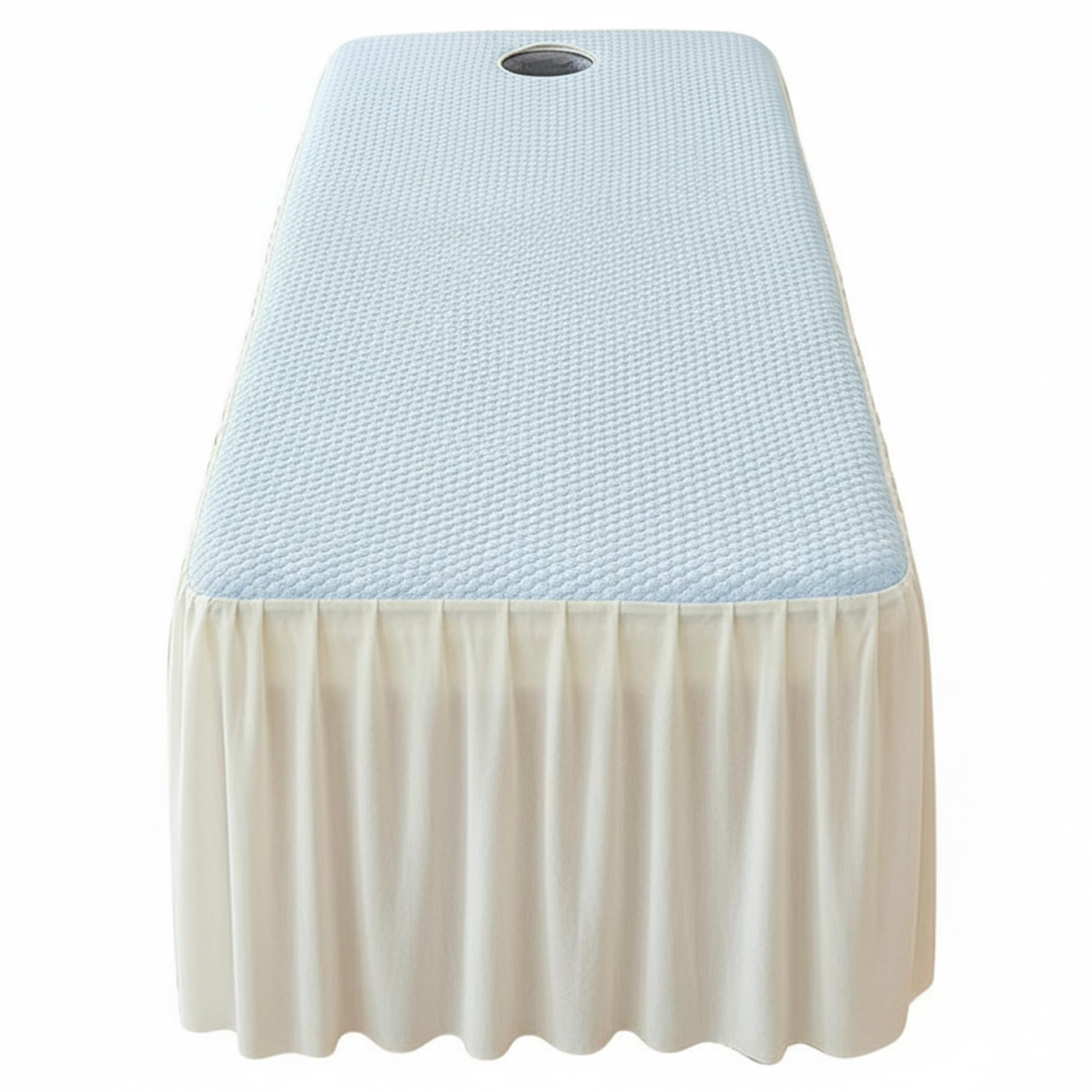 Jupe table massage rafraîchissante pour l'été en institut de beauté et cabine de spa bien-être