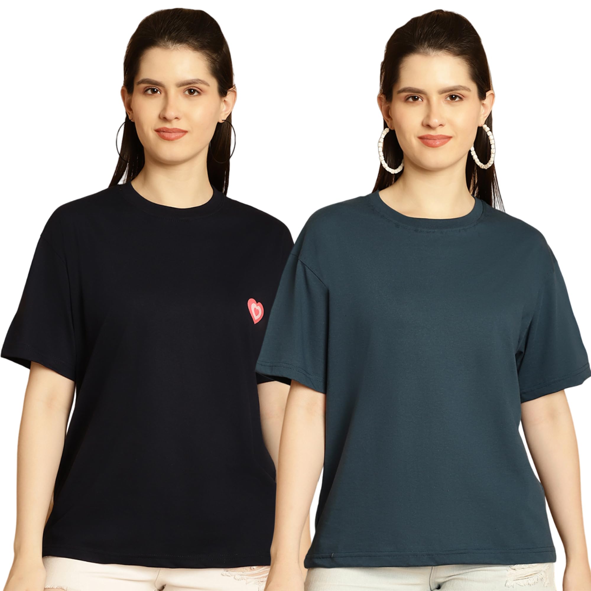 Preneum T-shirt oversize da donna con cartoni animati