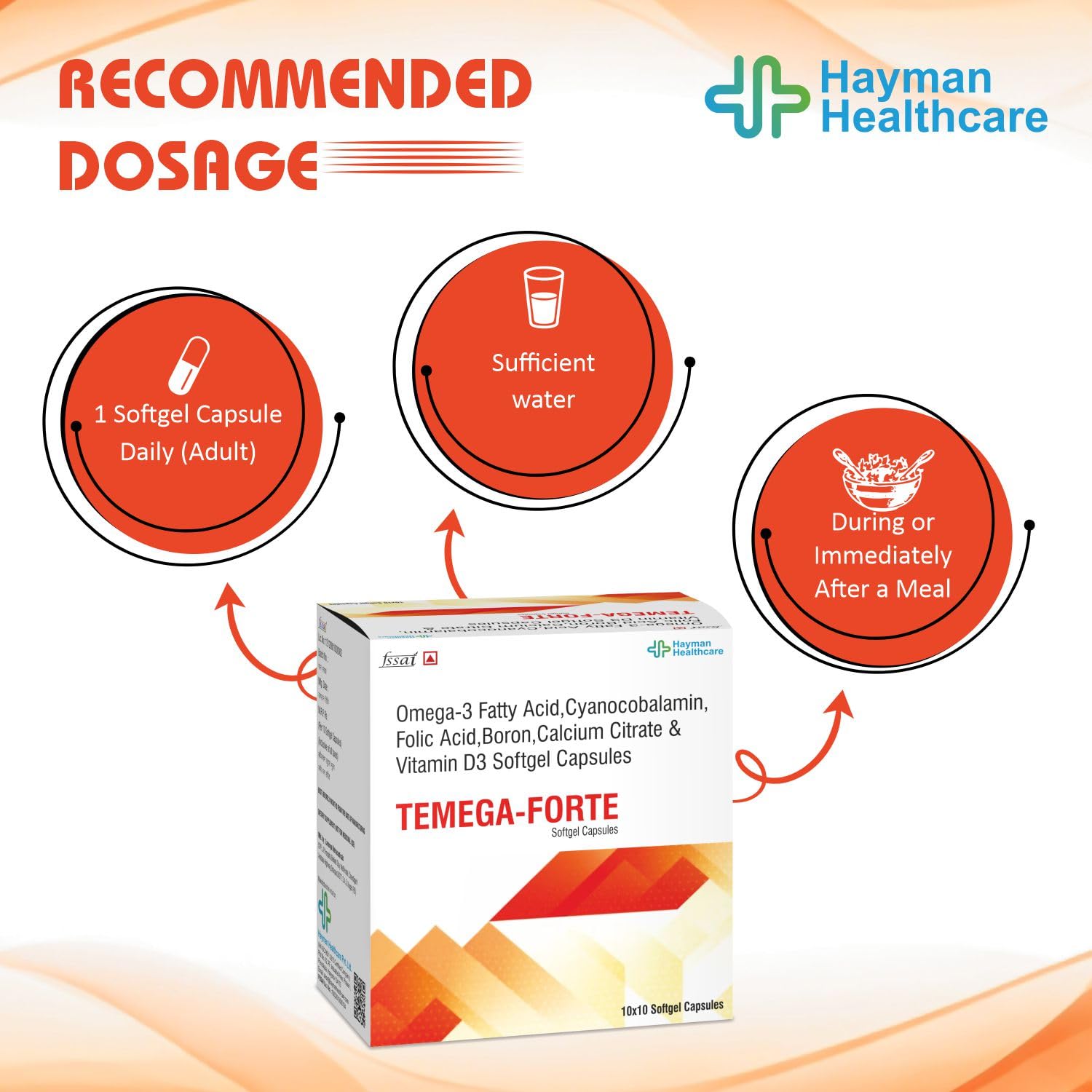 Heman Healthcare Tempa-Forte-100 capsules for men and women with omega 3 fatty acids, synocycalamin, folic acid, boron, calcium citrate and vitamin D3 Heman Healthcare Tempa-Forte-100 capsules for men and women with omega 3 fatty acids, synocycalamin, folic acid, boron, calcium citrate and vitamin D3