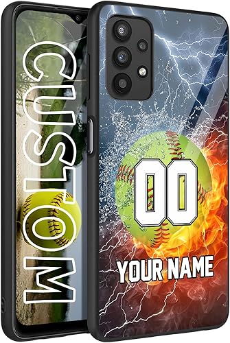 Miniatura 7 de Personalized Baseball Softball vs Name Number US Flag Decor Rubber Cover Phone Case for Samsung Galaxy A53 5GA03SA02SA10EA12A13A32A33A42A51A52A71