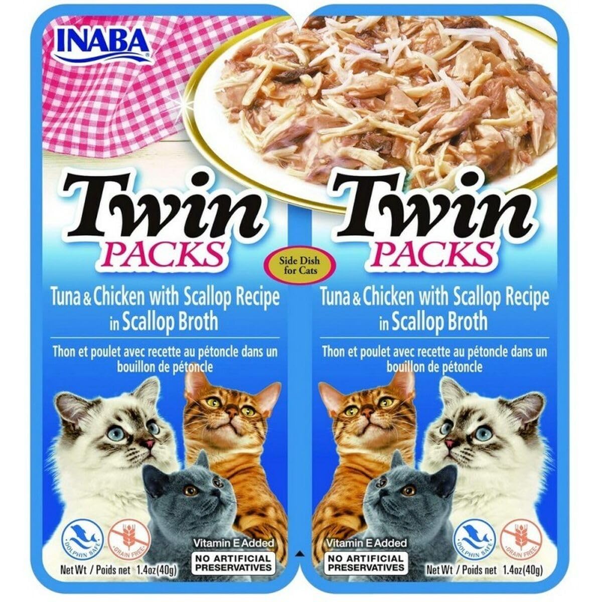 Inaba Ciao Twin Packs Tuna And Chicken With Scallop Recipe In Scallop Broth For Cats - X 40G Green Size 2